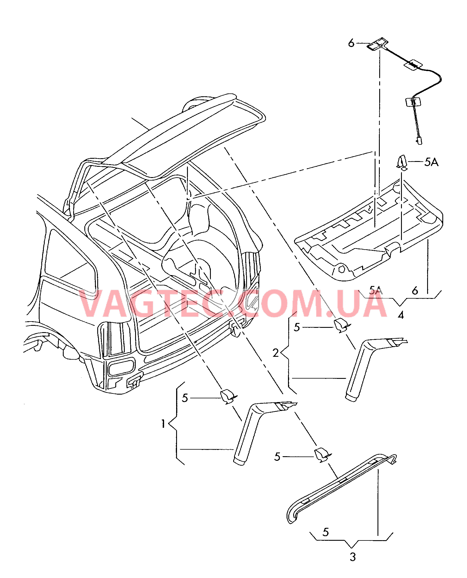 Облицовка крышки багаж. отсека  для AUDI A2 2004