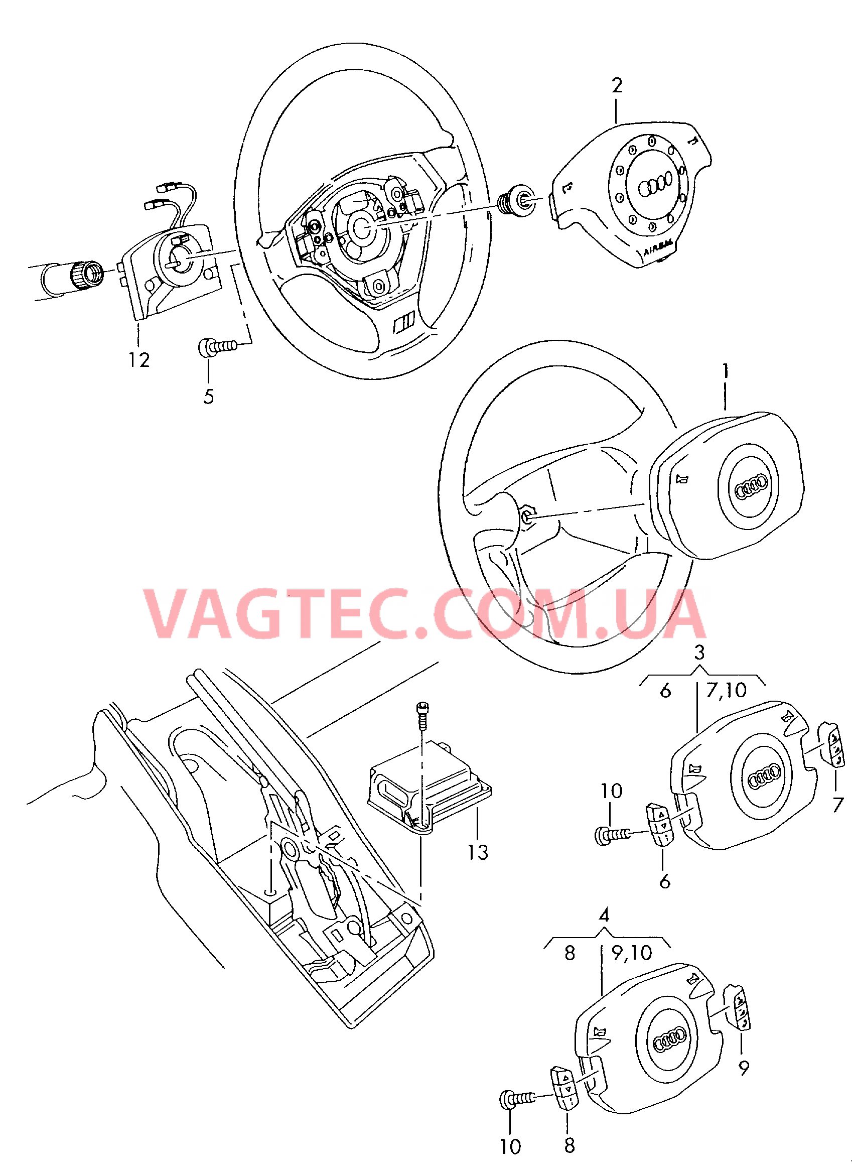 Модуль подуш. безоп. для руля  для AUDI A2 2003