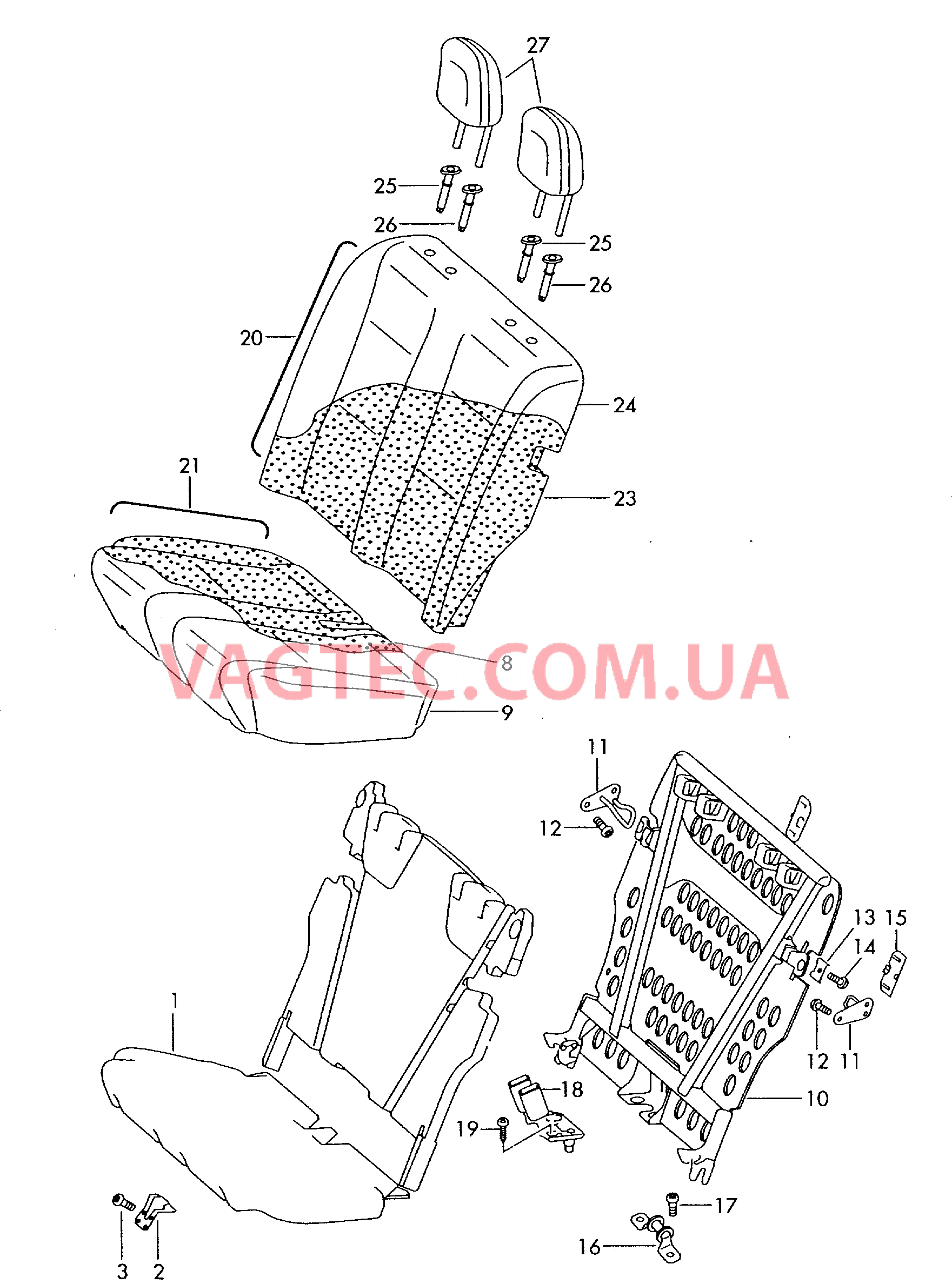 Сиденье Cпинка  для AUDI A2 2002