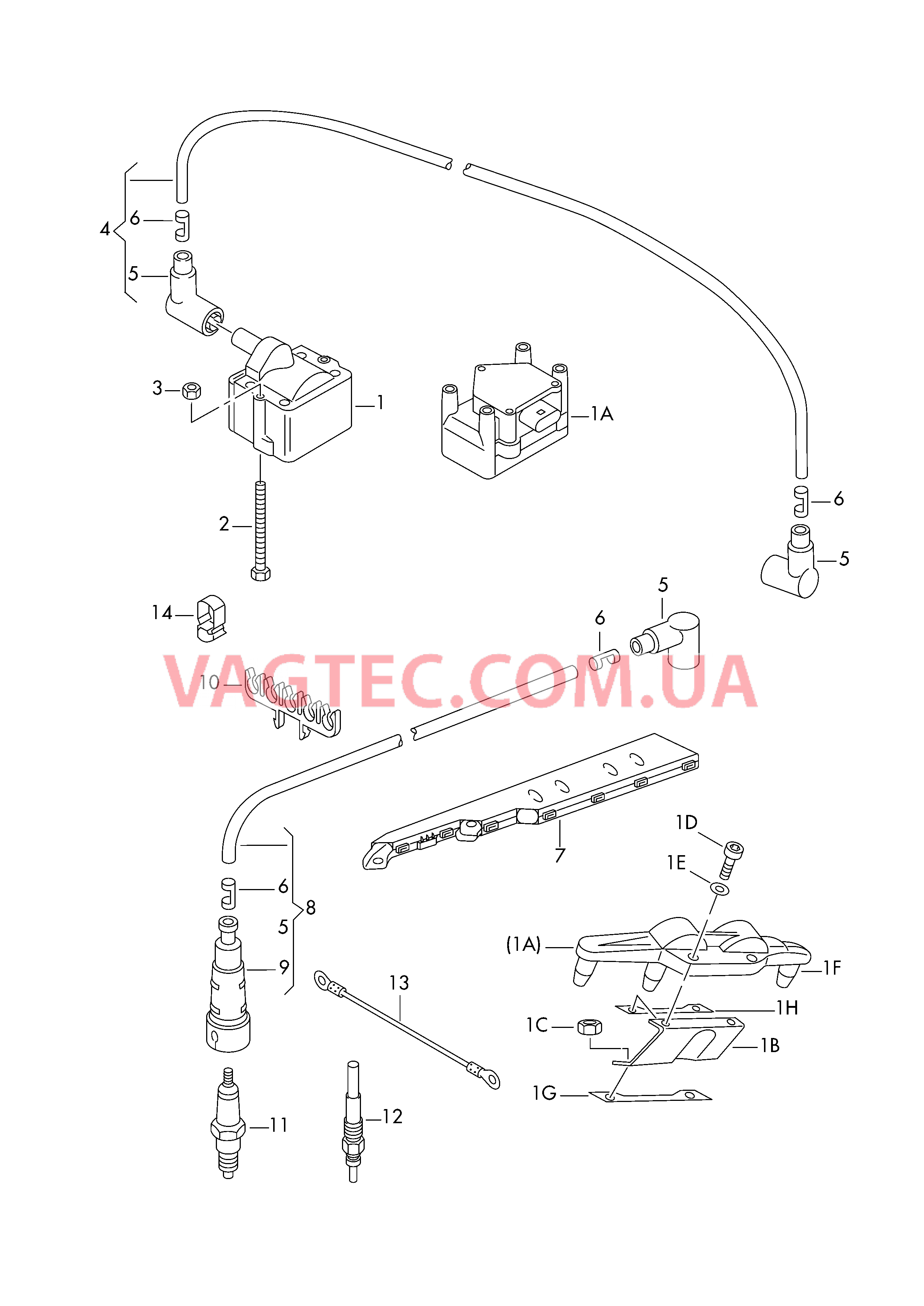  AUDI A2 Трансформатор высок. напряжен.  AUDI A2 Cвеча зажигания  AUDI A2 Провод высокого напряжения  AUDI A2 Cвеча накаливания  для AUDI A2 2000