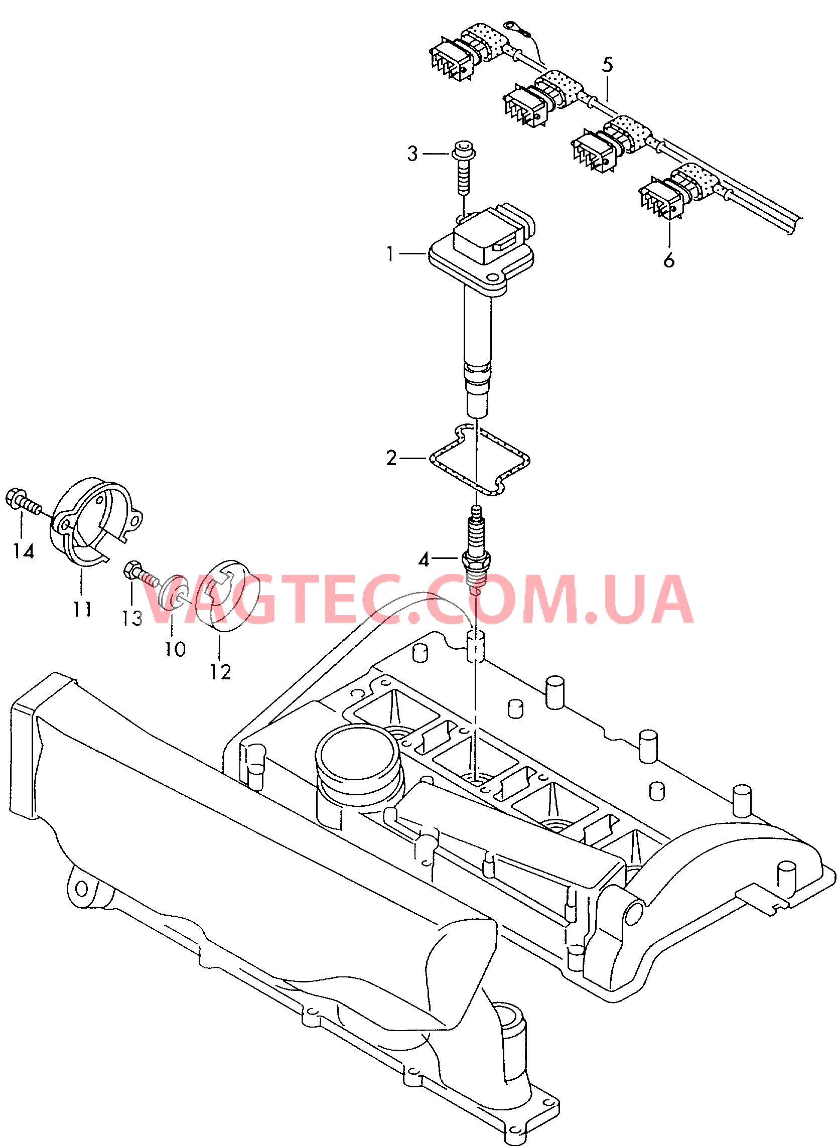 Трансформатор высок. напряжен. Cвеча зажигания  для AUDI A2 2001