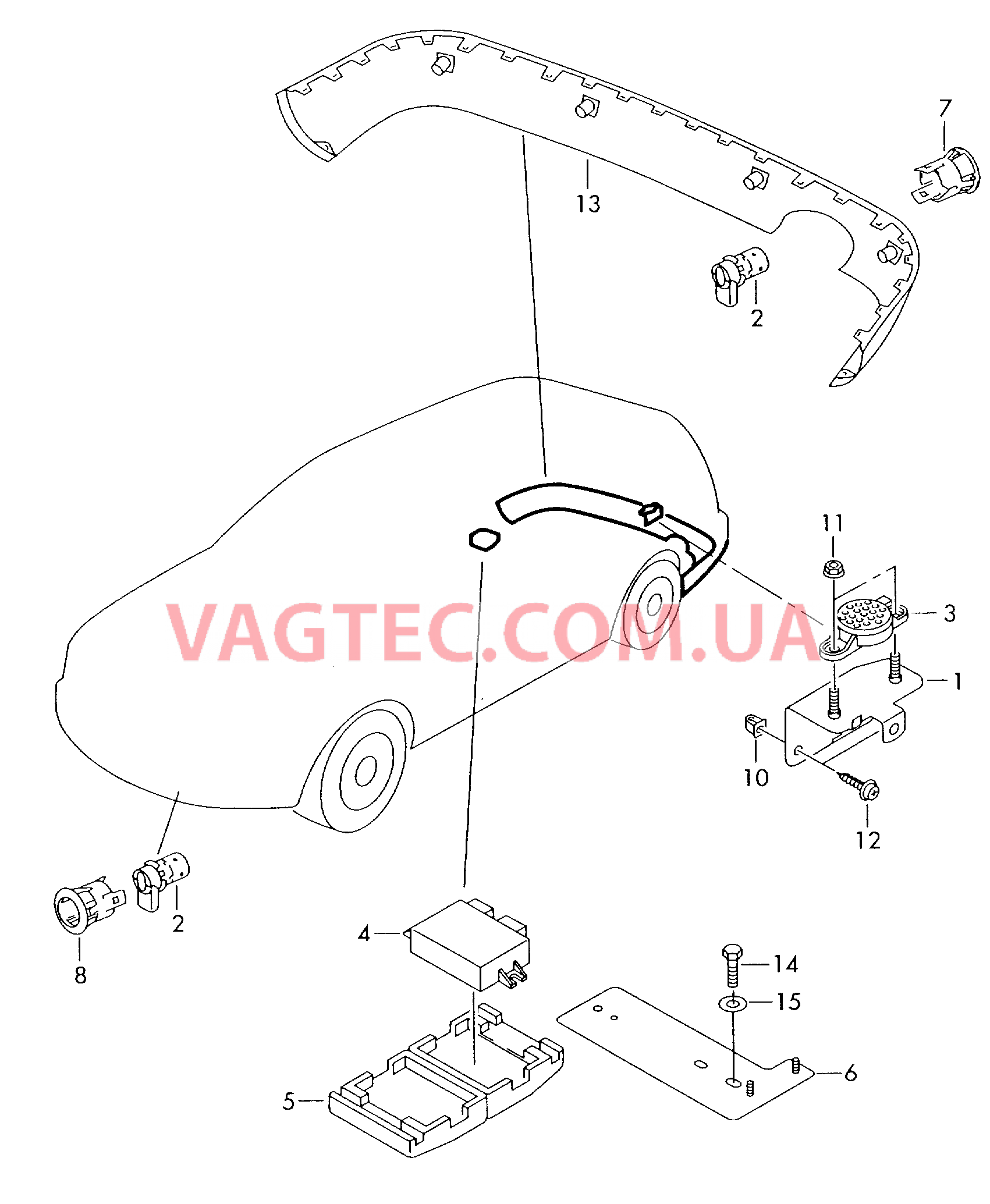 Парковочный ассистент  для VOLKSWAGEN Sharan 2003