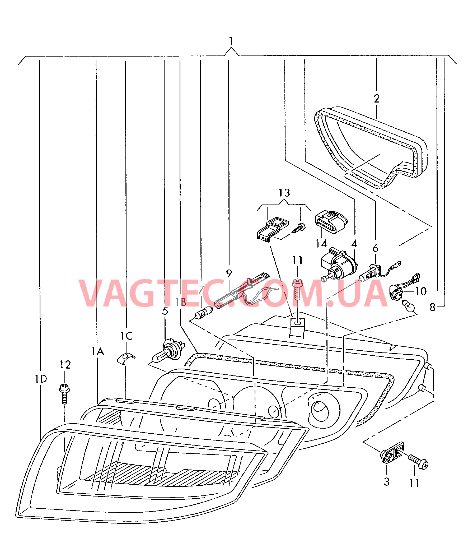  AUDI A2 Фары с галогенными лампами  для AUDI A2 2000