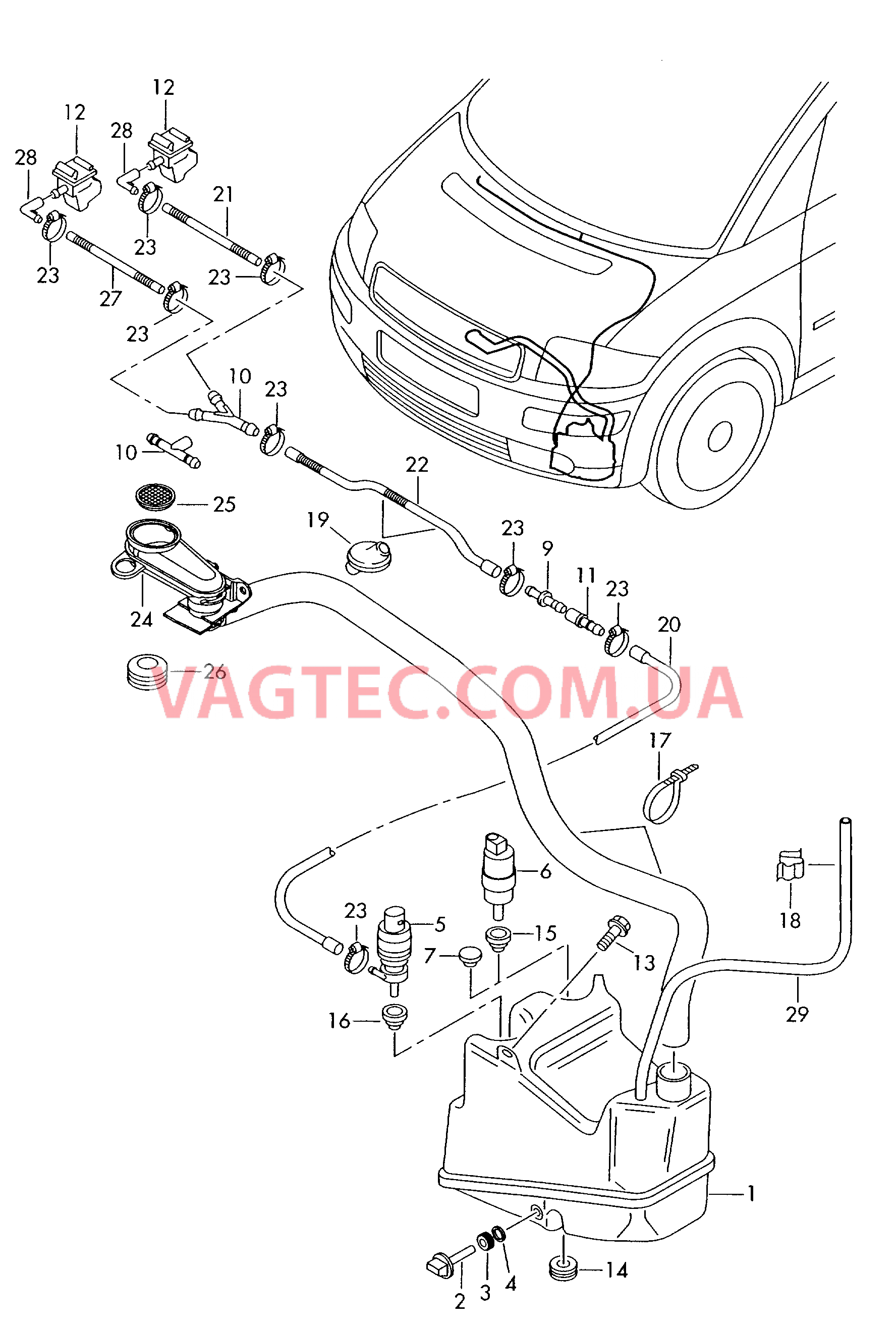 Стеклоомыватель  для AUDI A2 2004