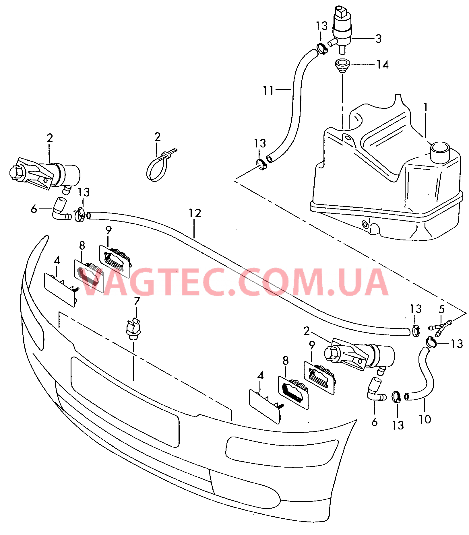 Омыватель фар  для AUDI A2 2004