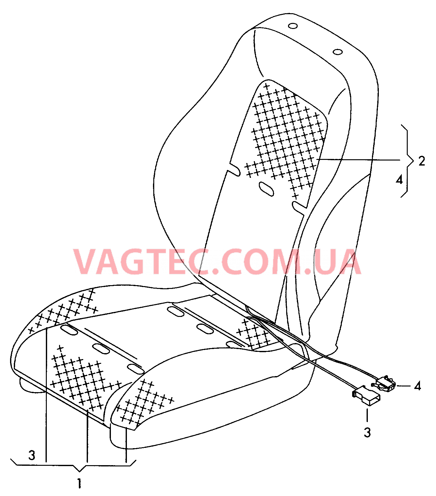 Подушка сиденья и спинка с обогревом  для AUDI TT 2000