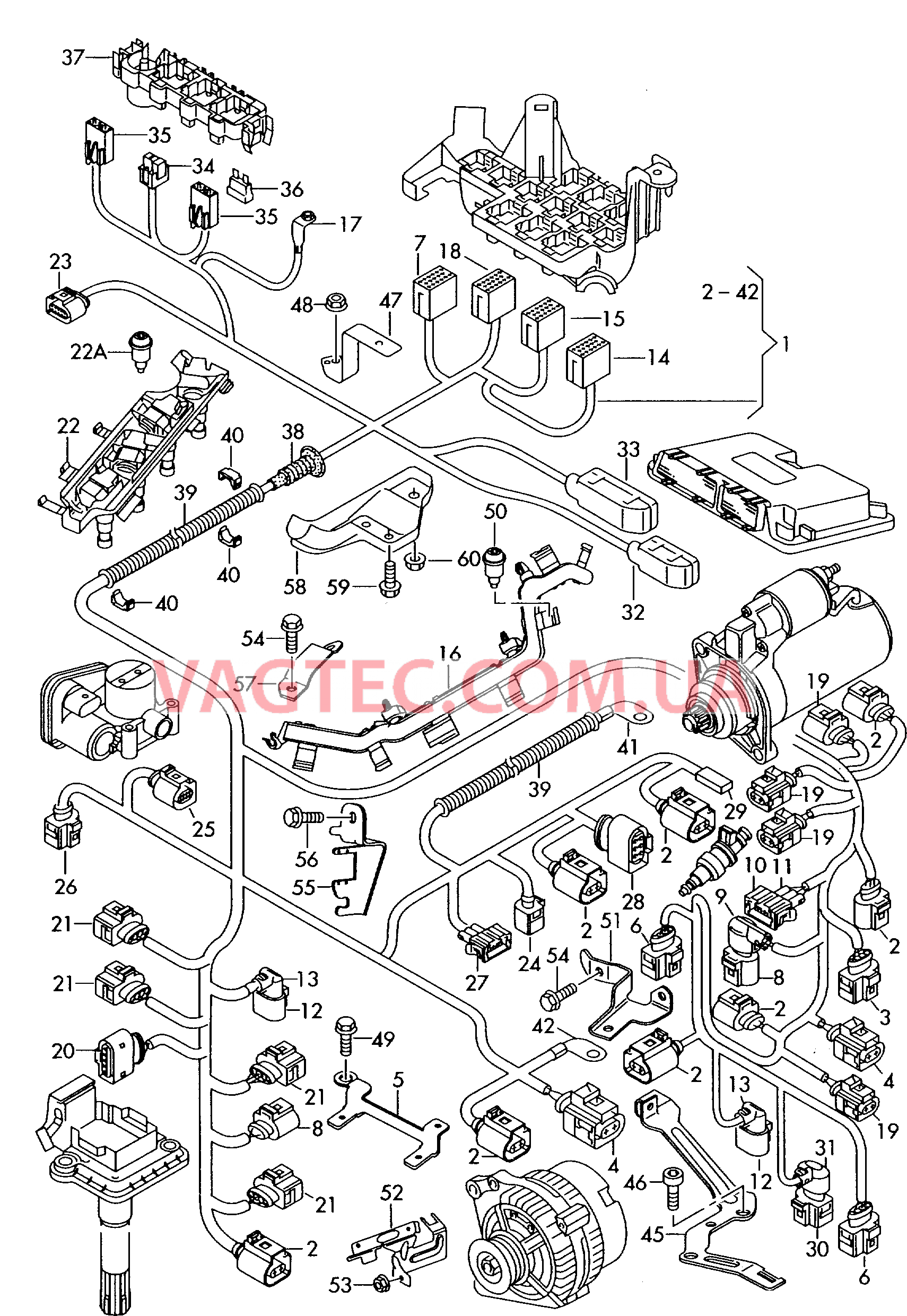 Жгут проводов для двигателя  для AUDI A2 2003