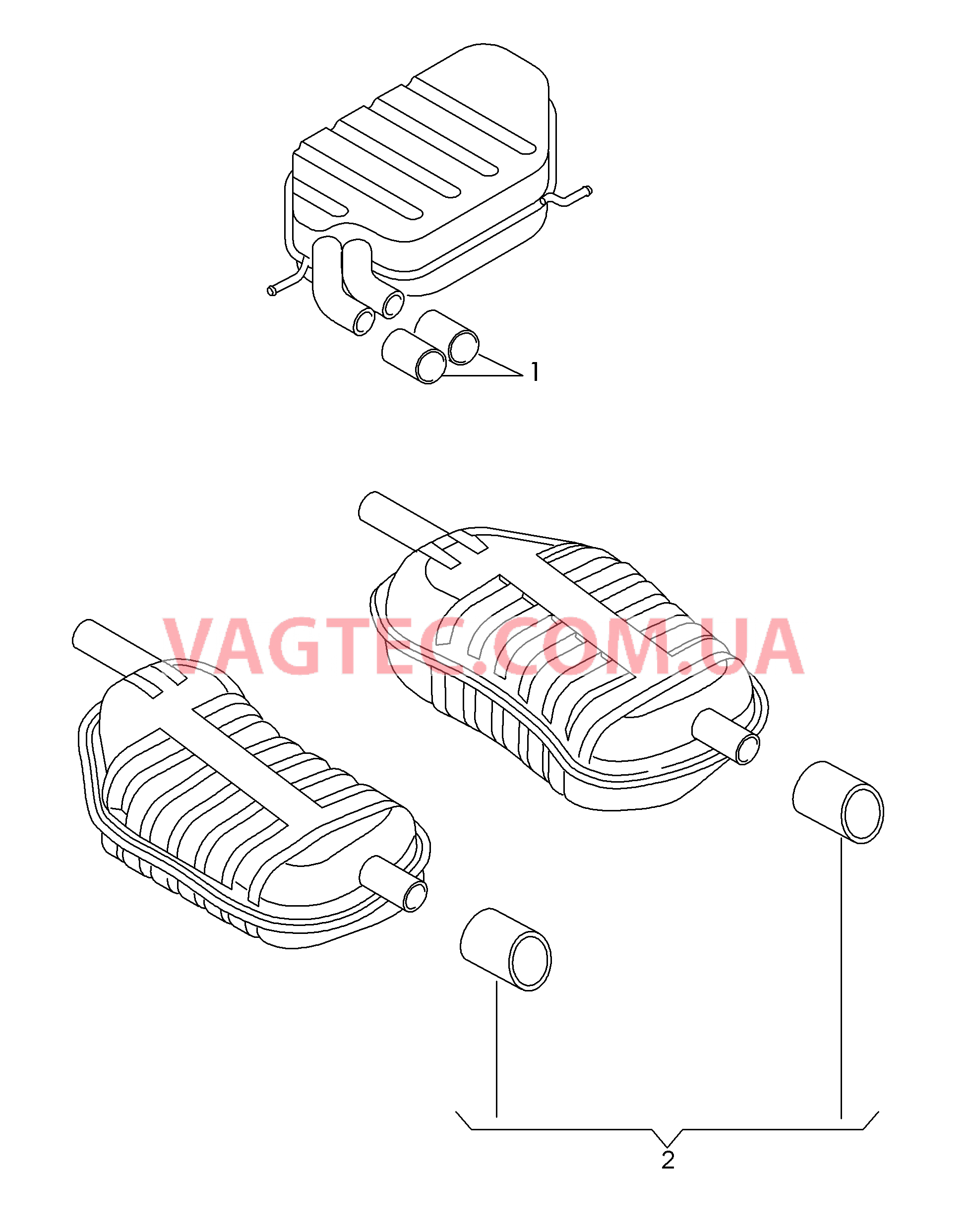 Оригинальные аксессуары Накладка конц. трубы глушителя (установлен серийно)  для AUDI A6Q 2012