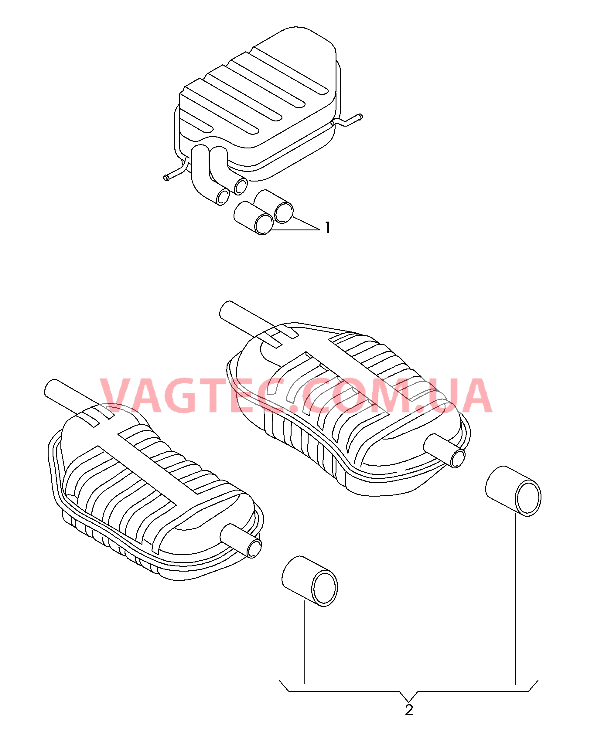 Оригинальные аксессуары Накладка конц. трубы глушителя  для AUDI TT 2010