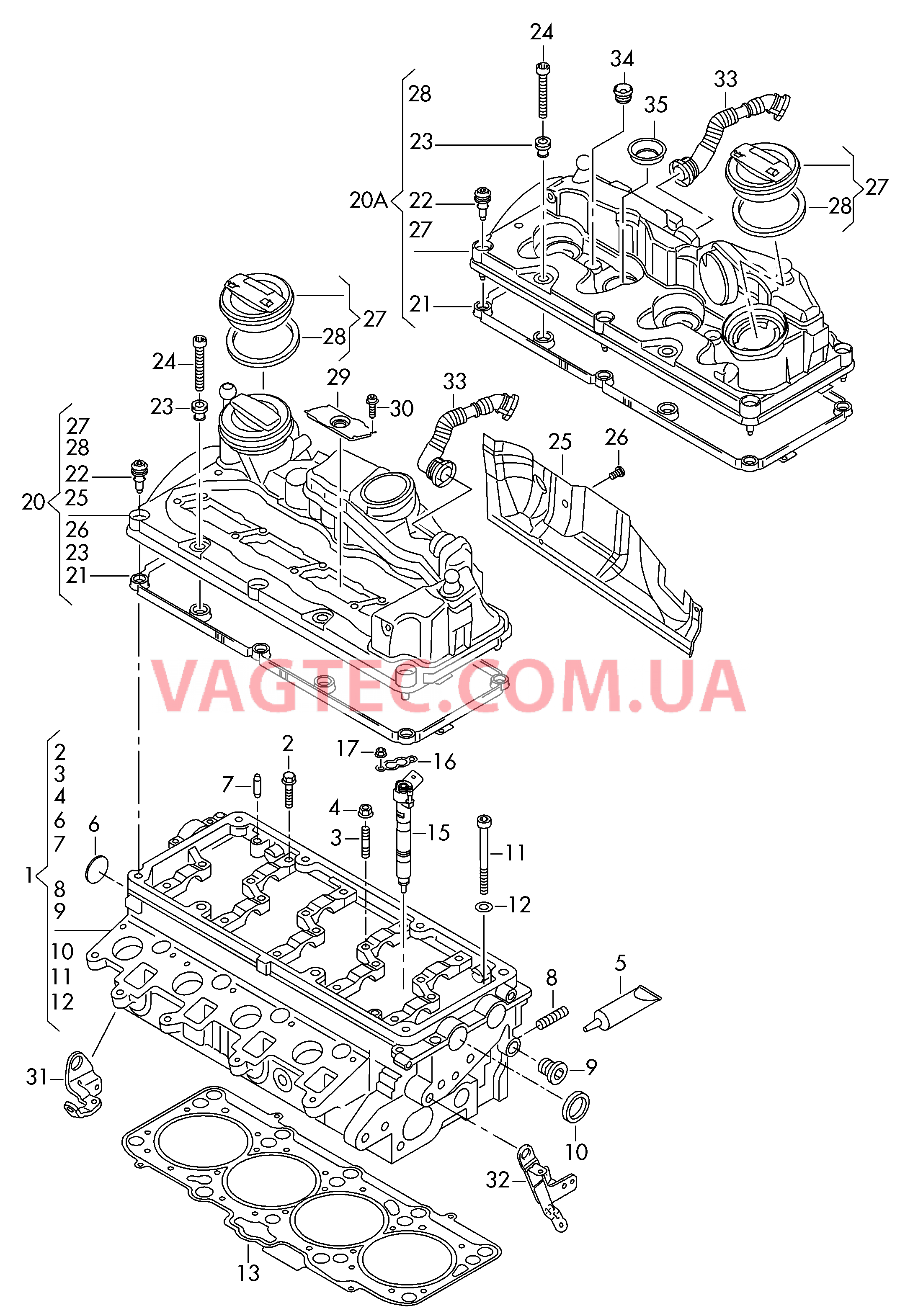 Головка блока цилиндров Крышка ГБЦ  для SEAT Exeo 2013