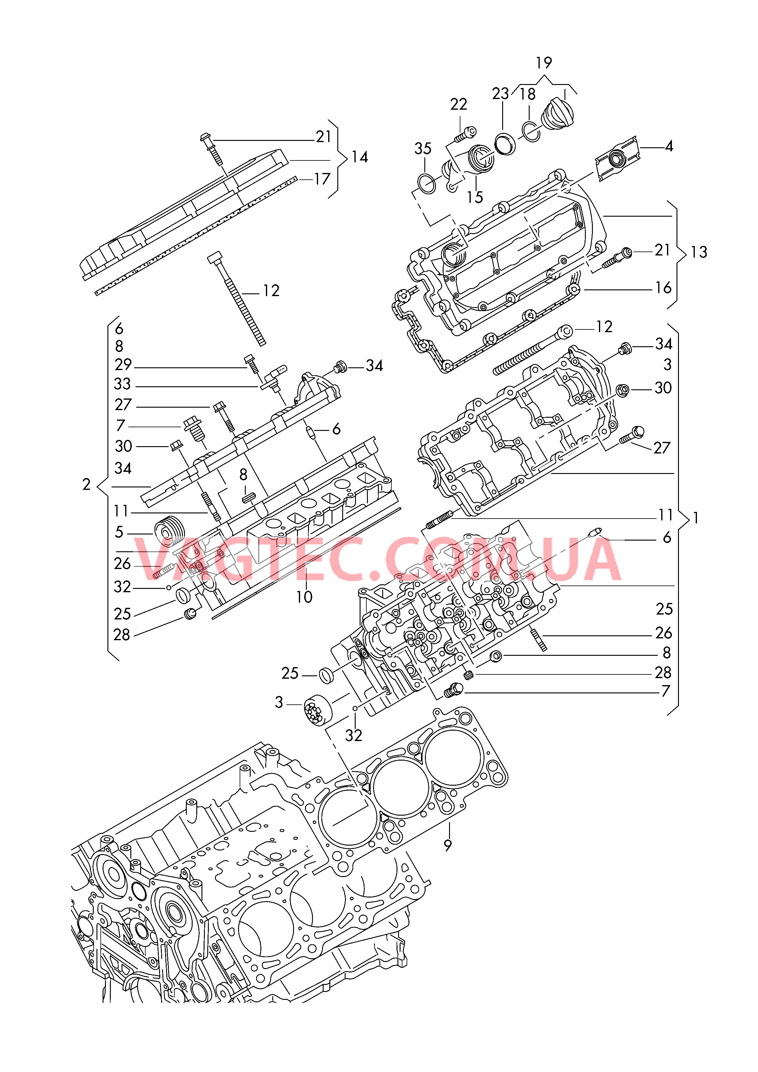 Головка блока цилиндров Крышка ГБЦ  для AUDI A4Q 2009