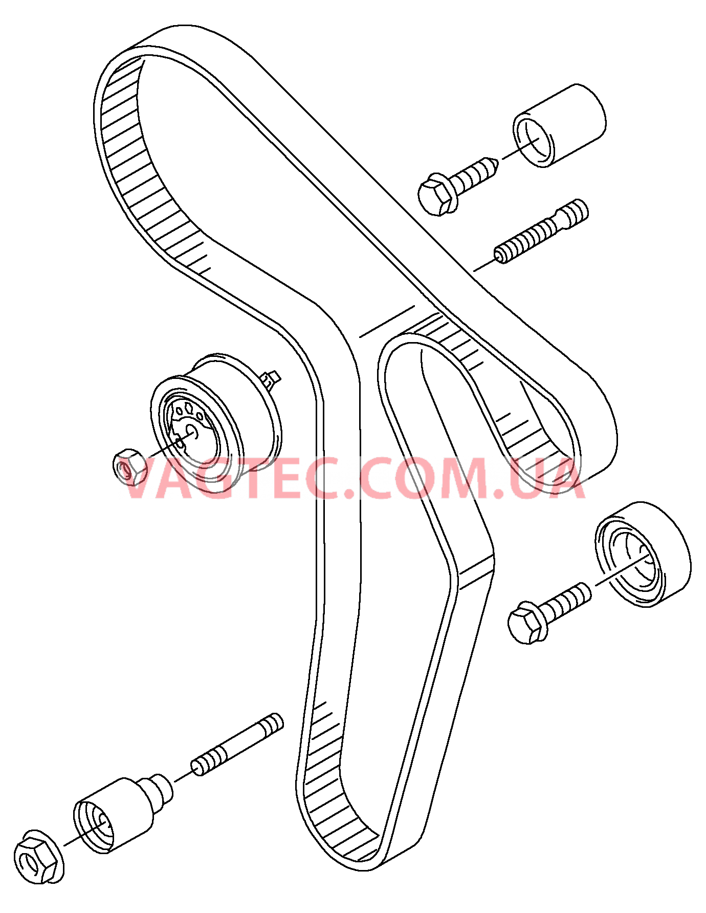 Ремонтный комплект зубчатого ремня с натяжным роликом  для AUDI A4Q 2011