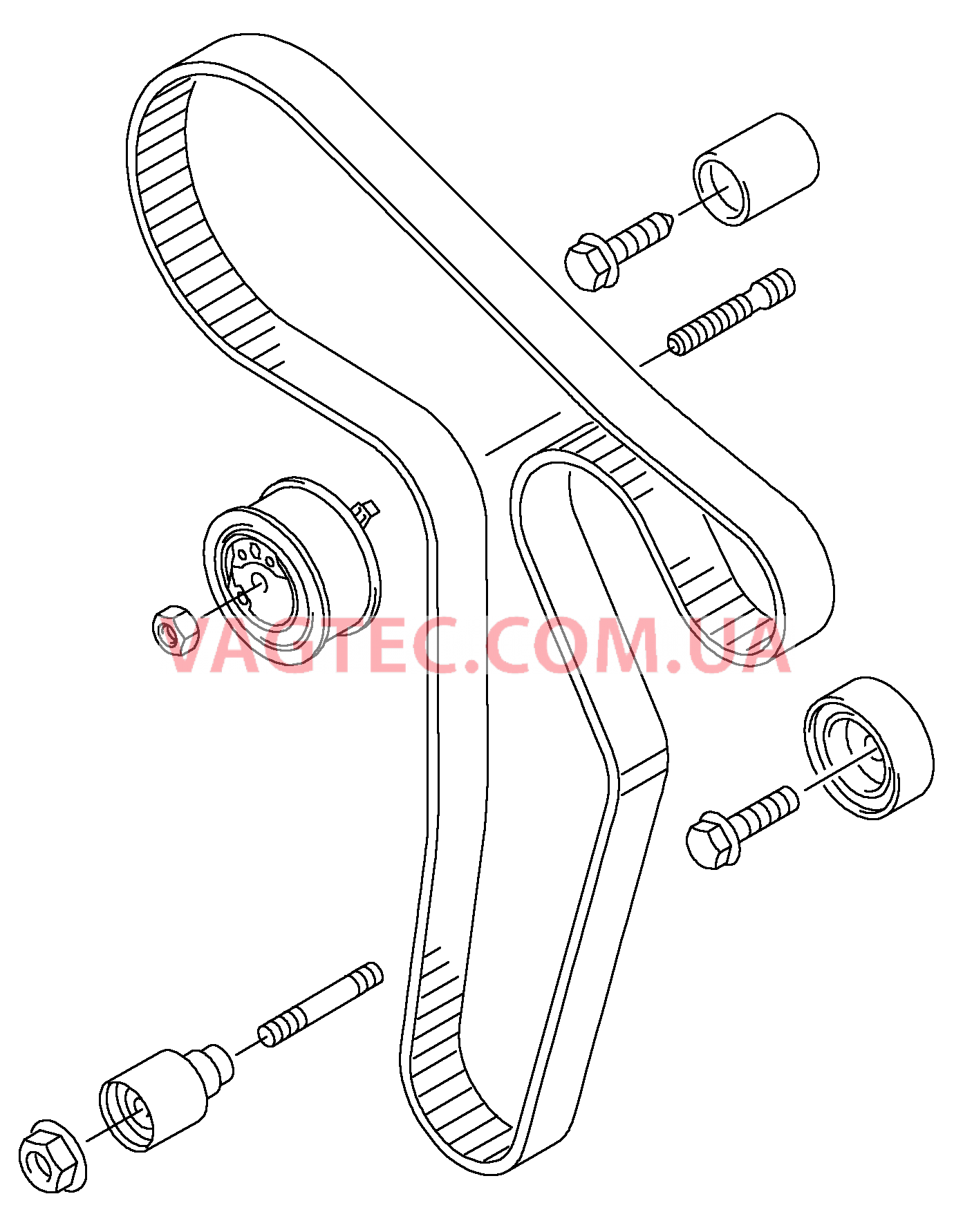 Ремонтный комплект зубчатого ремня с натяжным роликом  для AUDI A4 2008-1