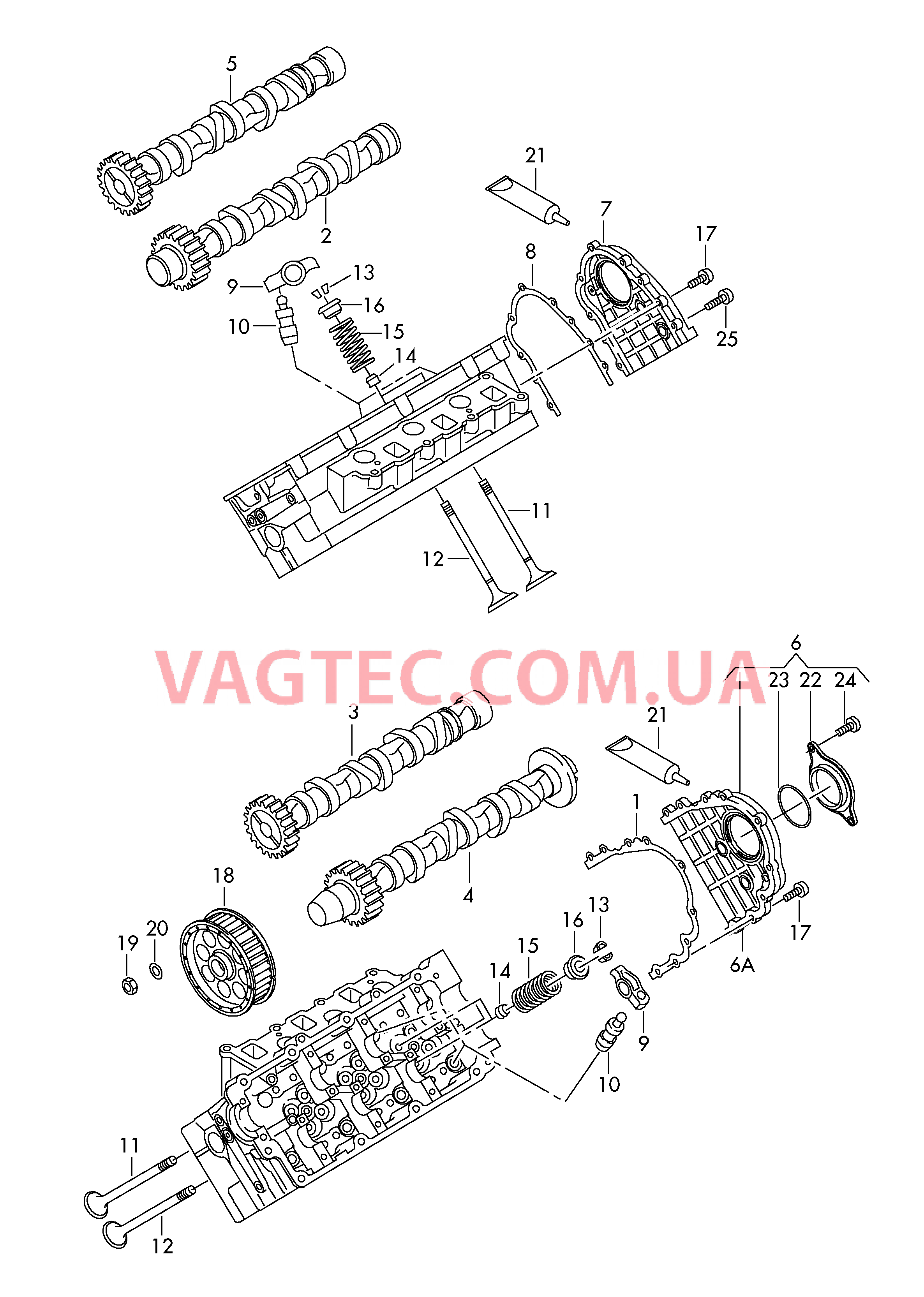 Распределительный вал, клапаны  для AUDI A4 2008-1