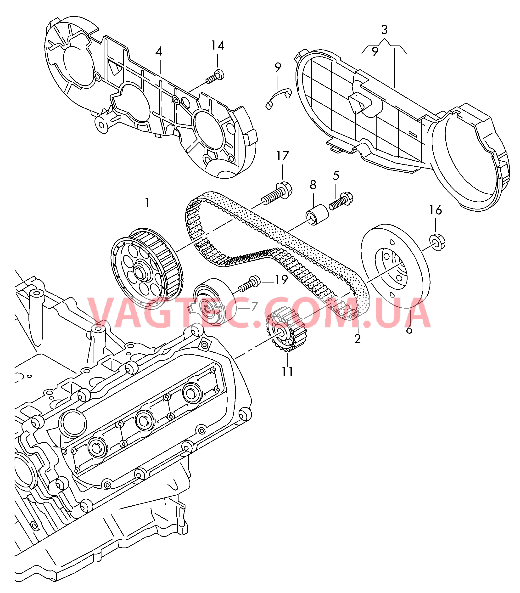 Ремень зубчатый Защитный кожух ремня  для AUDI A4 2007