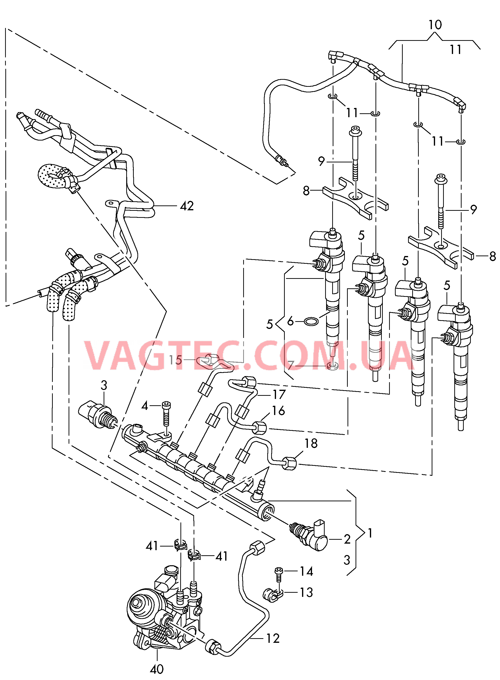Распределитель топлива Форсунка Нагнетательная труба TM4-03L.M для AUDI A5 2017