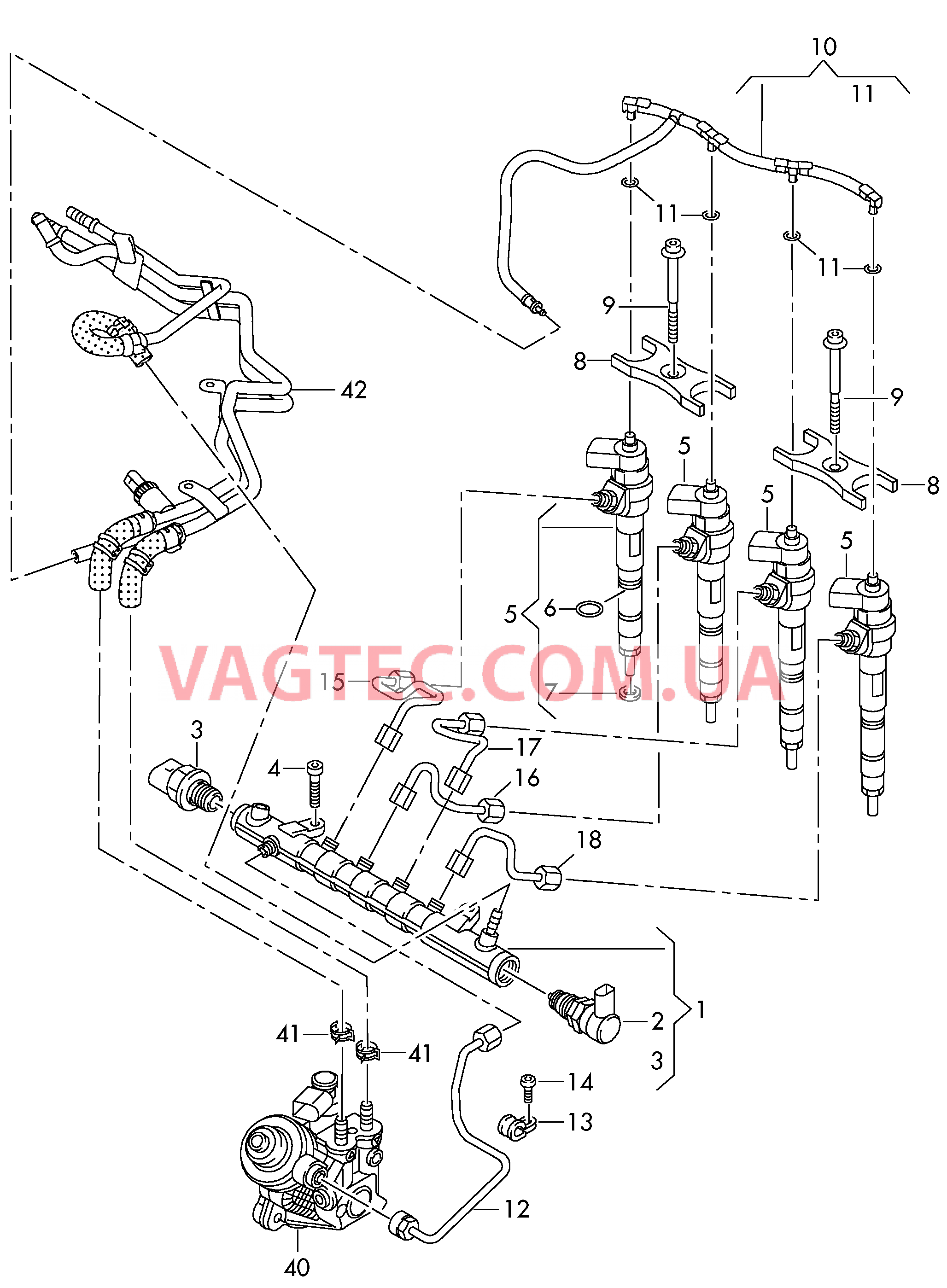 Распределитель топлива Форсунка Нагнетательная труба TM4-03L.M для AUDI A5 2013