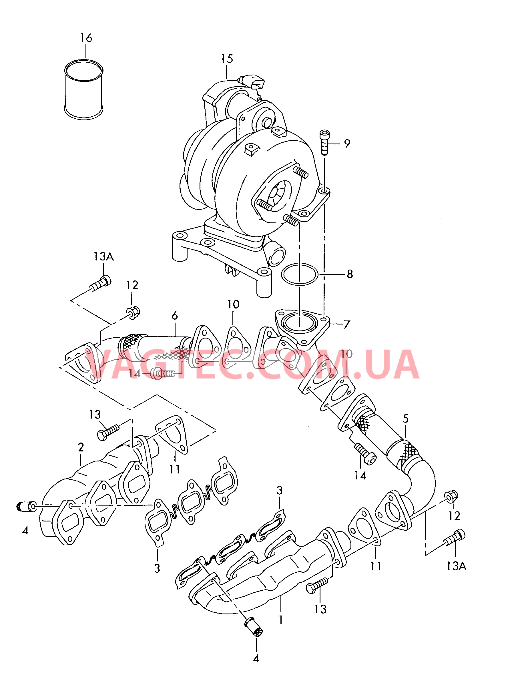 Выпускной коллектор  для AUDI A4Q 2006