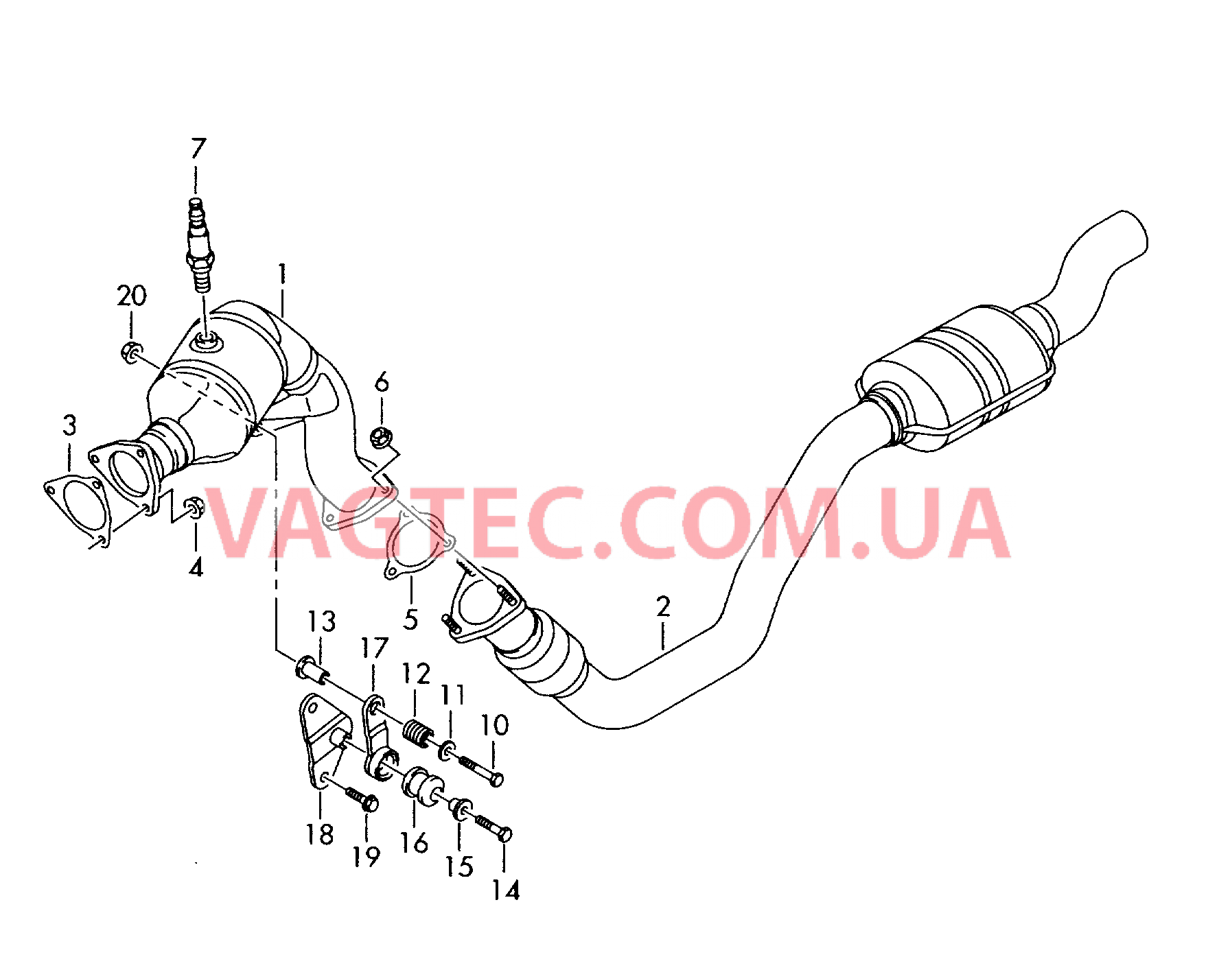 Труба выпуска ОГ с нейтрализат  для AUDI A4Q 2015