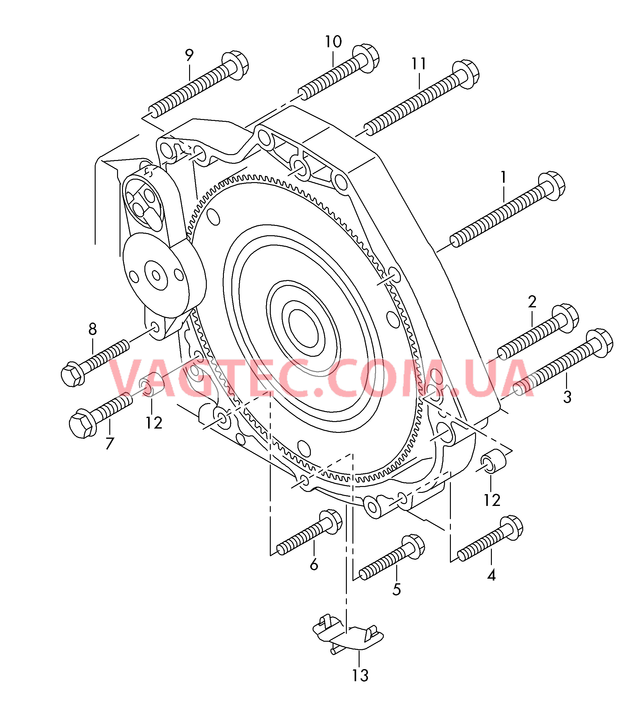 Детали крепления для двигателя и КП  для 6-ступен. механической КП  для AUDI A4 2011