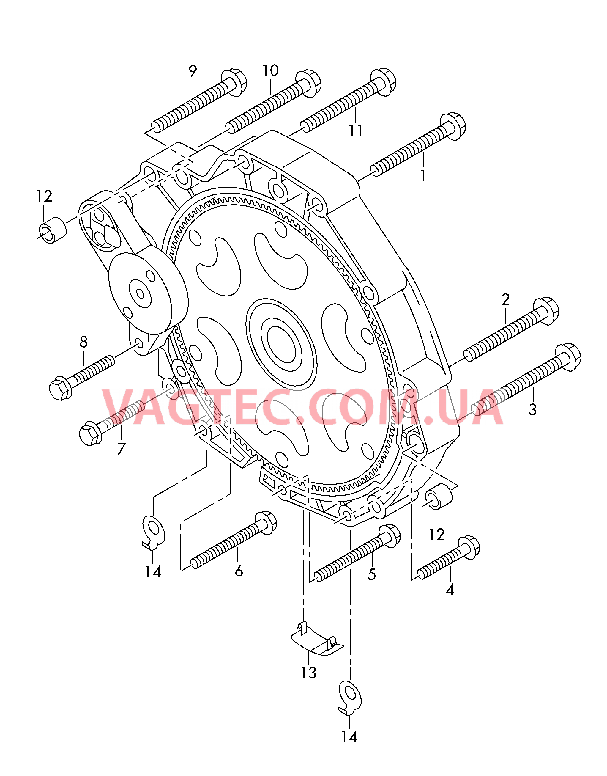 Детали крепления для двигателя и КП  для 6-ступен. механической КП  для AUDI A4Q 2014