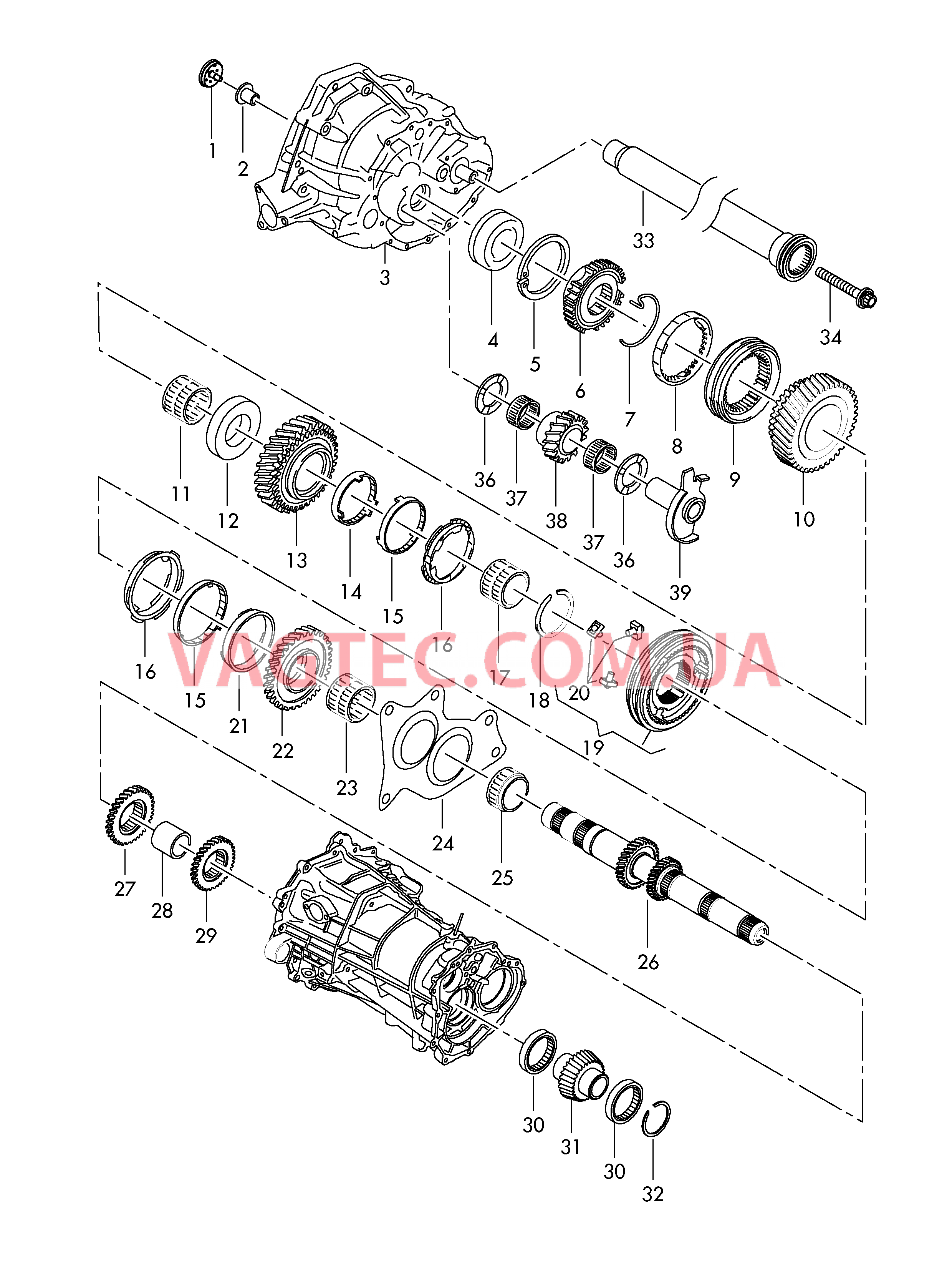 Ведомый вал КолEса и валы для 6-ступен. механической КП  для AUDI A4 2012