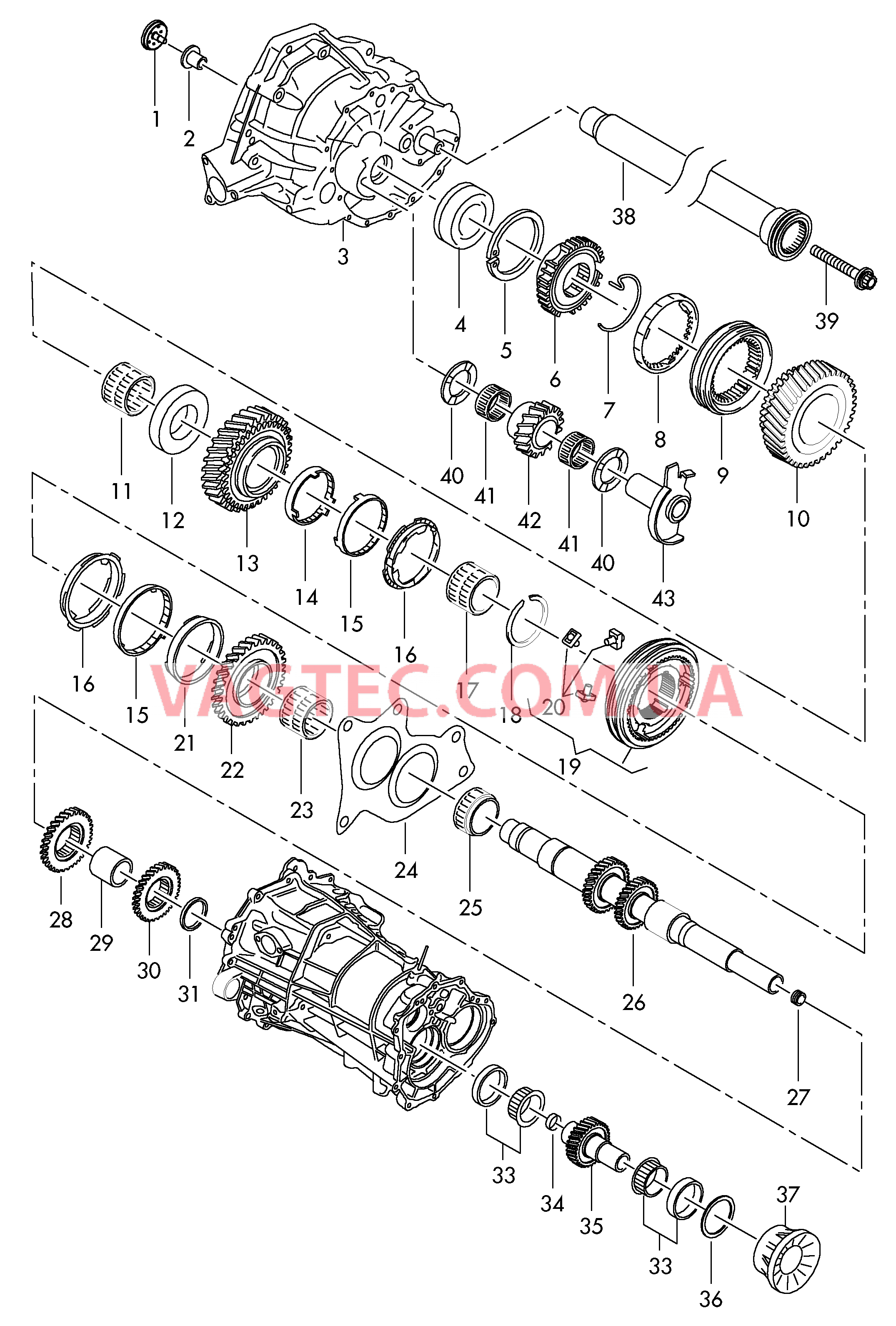 Ведомый вал КолEса и валы для 6-ступен. механической КП  для AUDI A4 2015