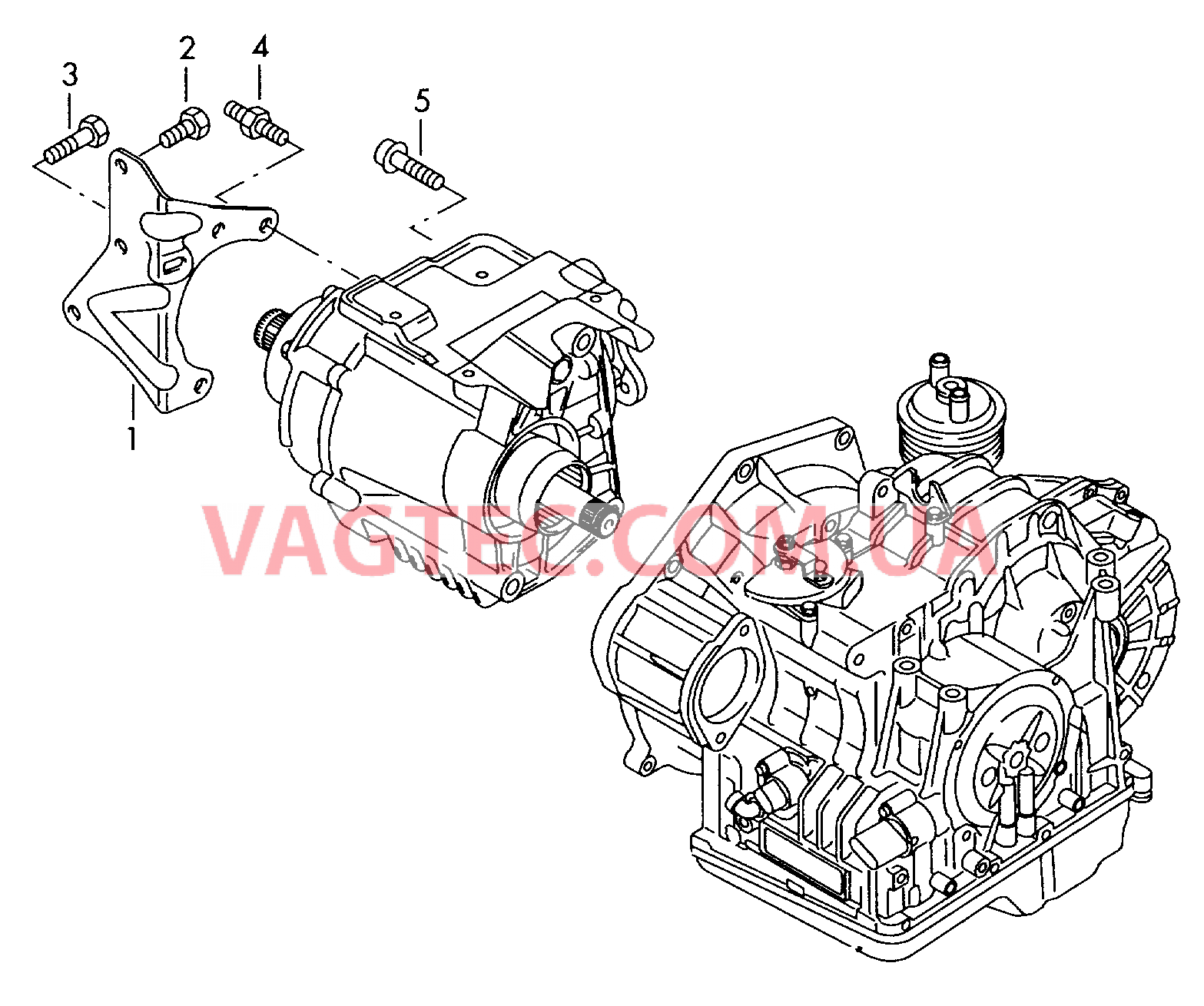 Детали крепления для раздаточной КП  для 6-ступенчатой АКП  для AUDI Q3 2016
