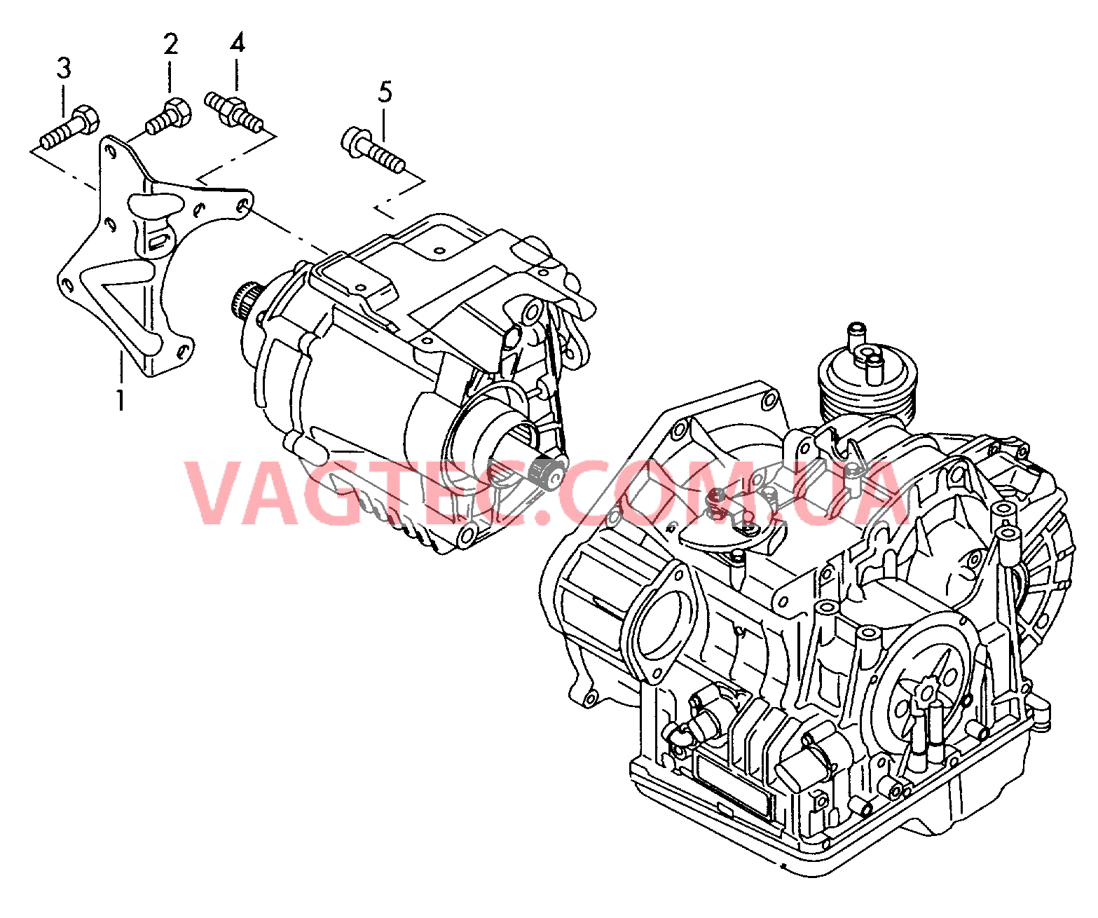 Детали крепления для раздаточной КП  для 6-ступенчатой АКП  для VOLKSWAGEN Tiguan 2011