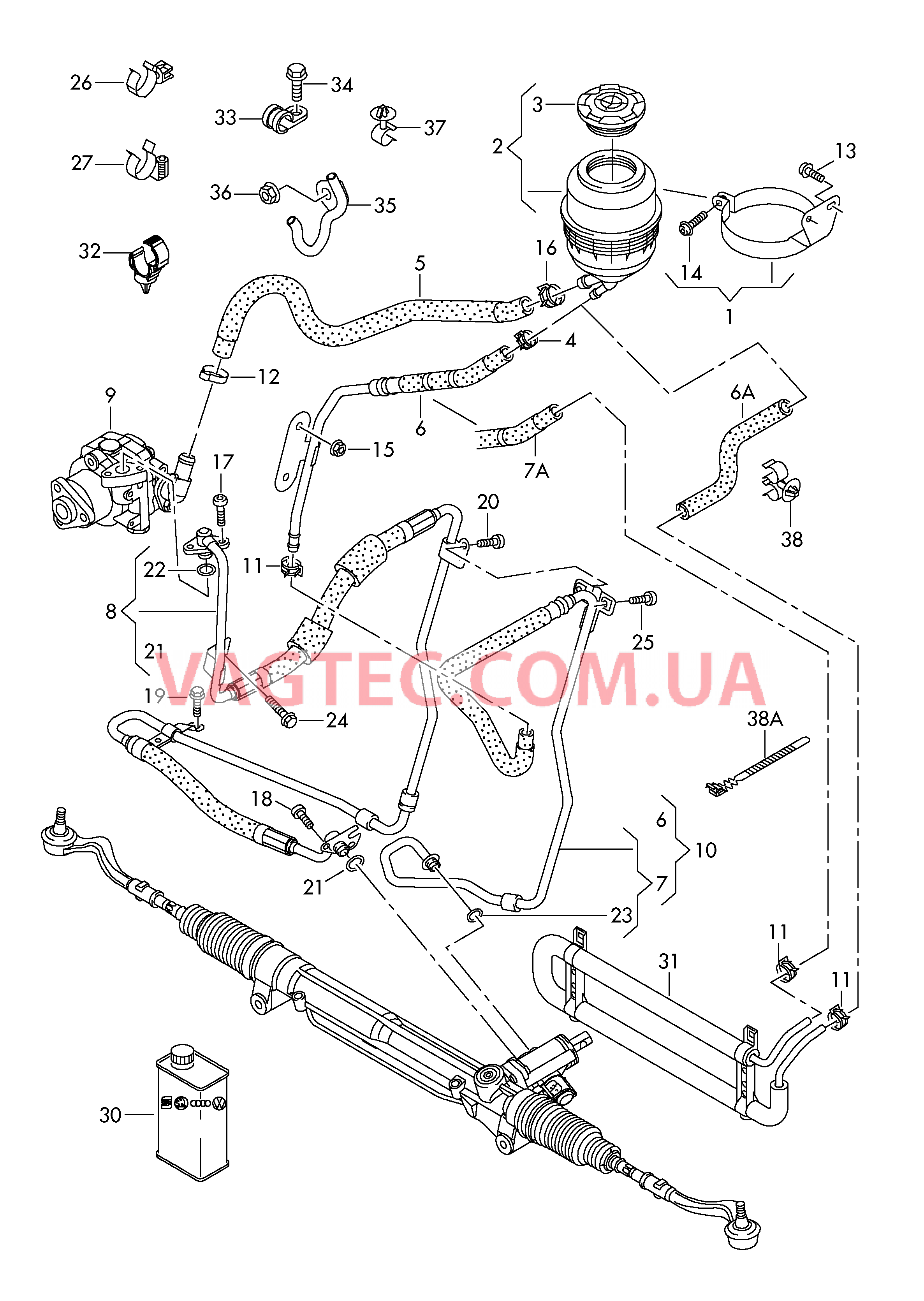 Масляный бачок с соединительными деталями, шлангами  для AUDI A5 2010
