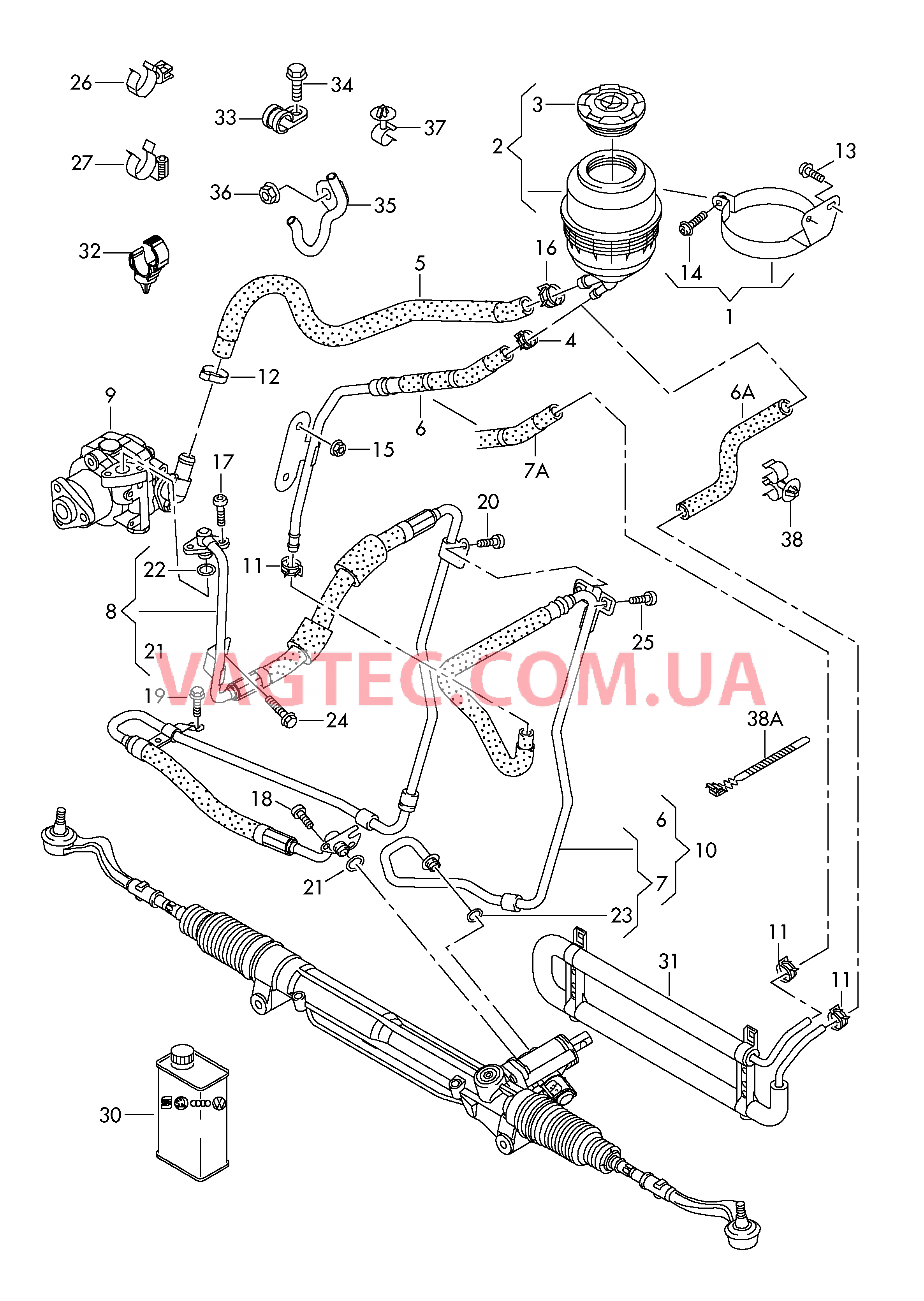 Масляный бачок с соединительными деталями, шлангами  для AUDI A4 2008-1