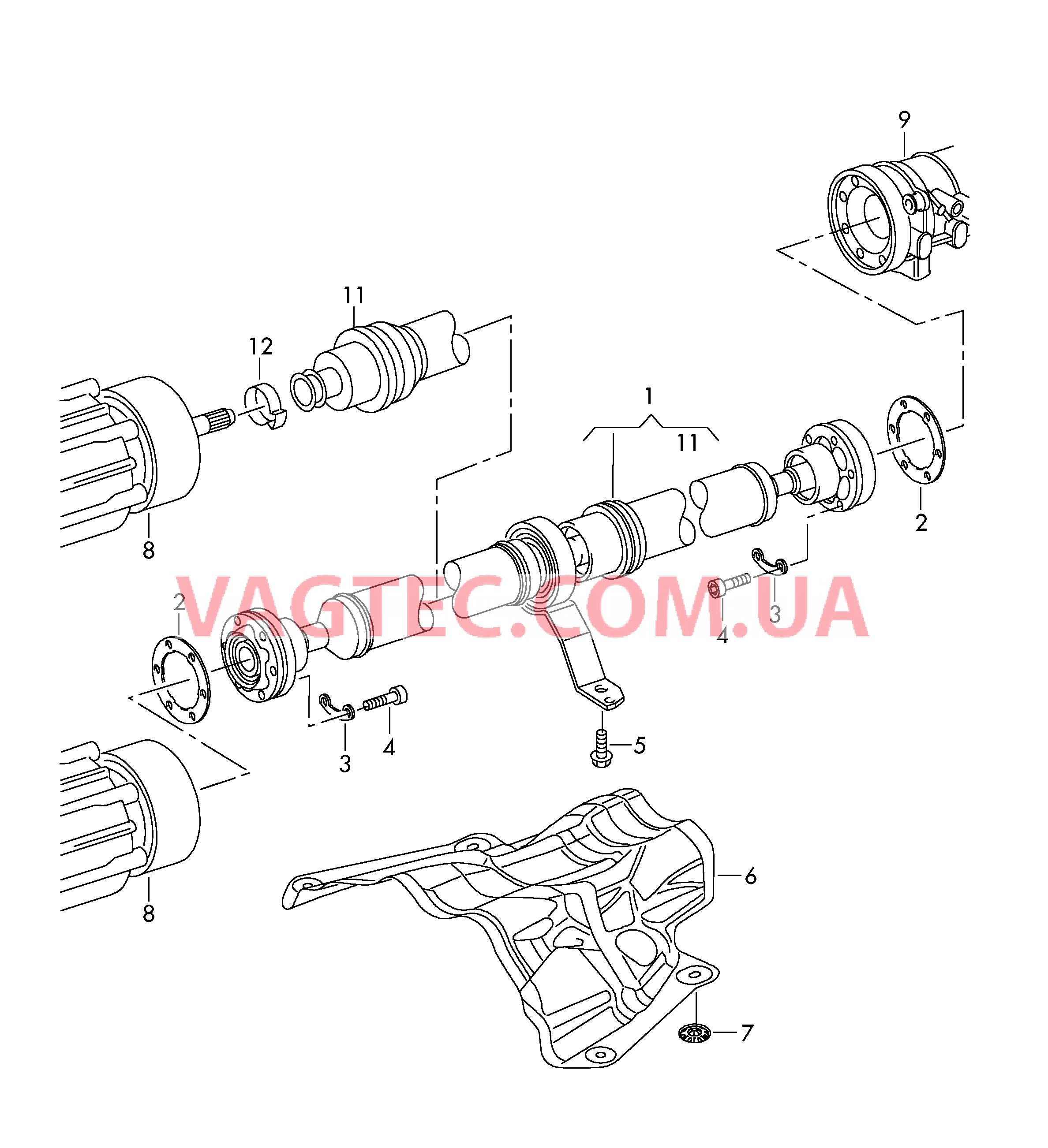 Карданный вал  для AUDI A4Q 2008-1