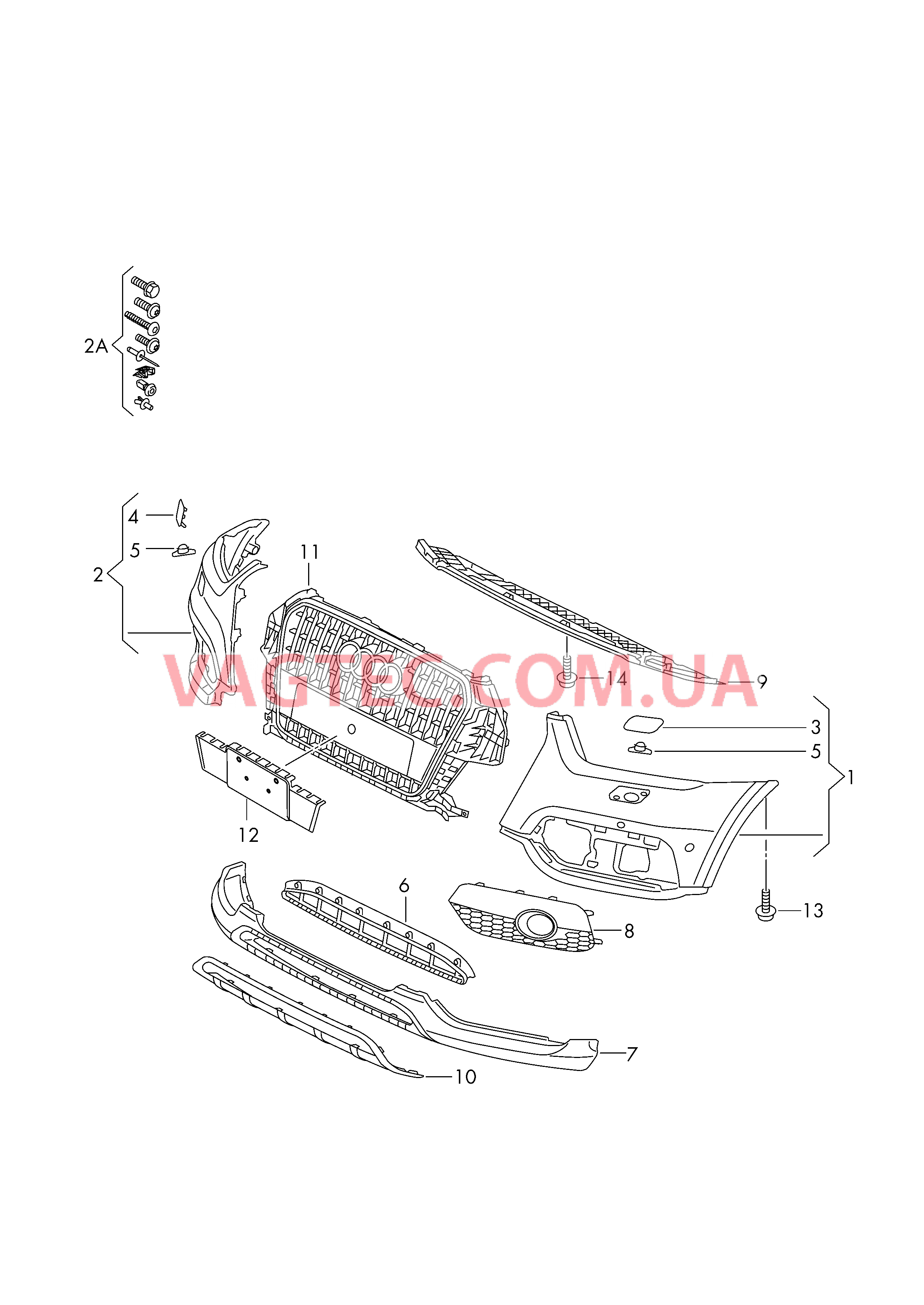 Облицовка бампера  для AUDI Q3 2014