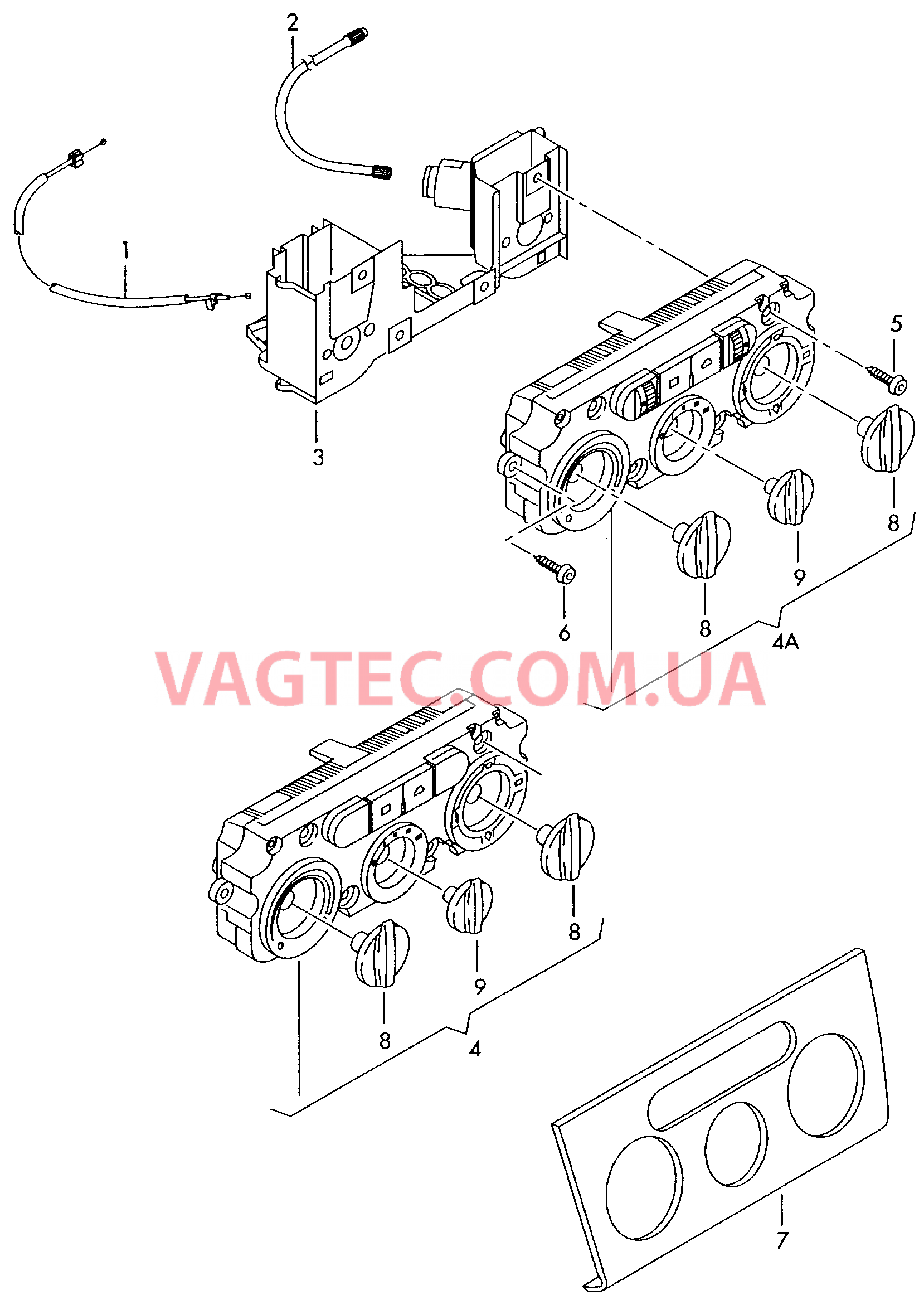 Панель управления и индикации отопителя и климатическ. уст.  для AUDI A3 2013