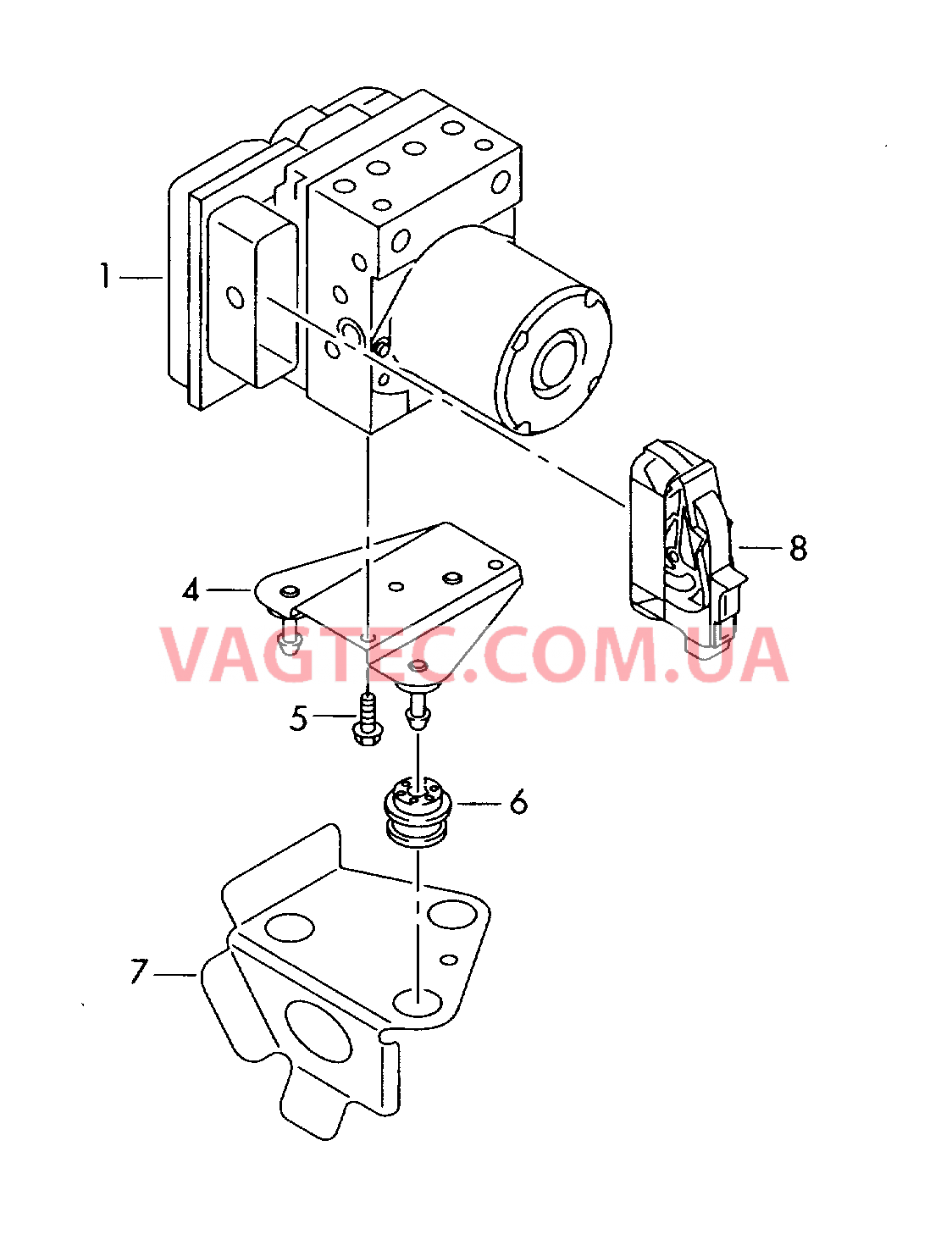 Cистема                 -ABS-   F 8K-9A180 501>>*8K-9A400 000 F 8K-9N039 001>>*8K-9N150 000 F 8K-9Y700 191>>*8K-9Y705 000 для AUDI A4Q 2008-1