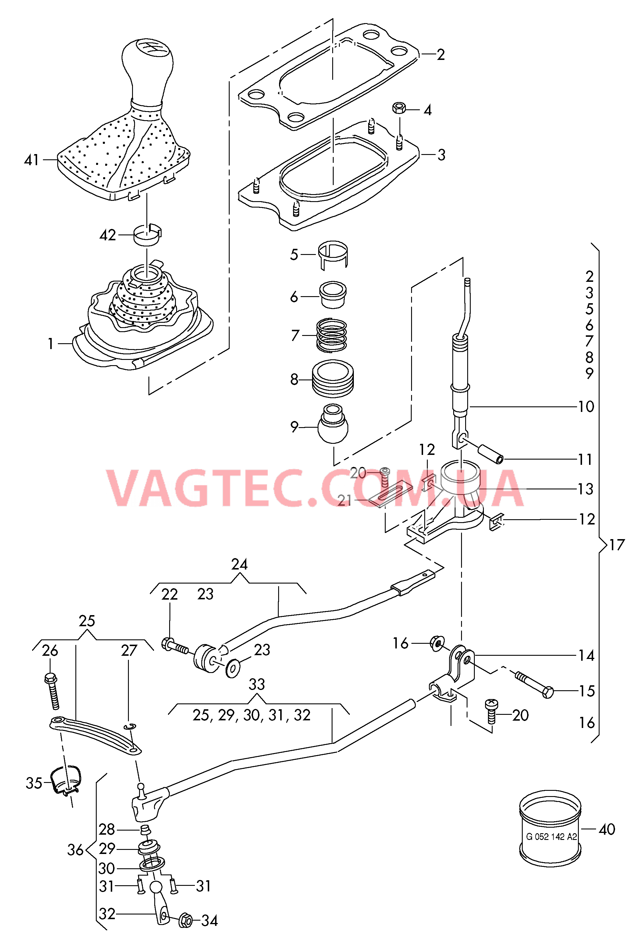 Механизм переключения 6-ступ. механическая КП  для AUDI A5 2017