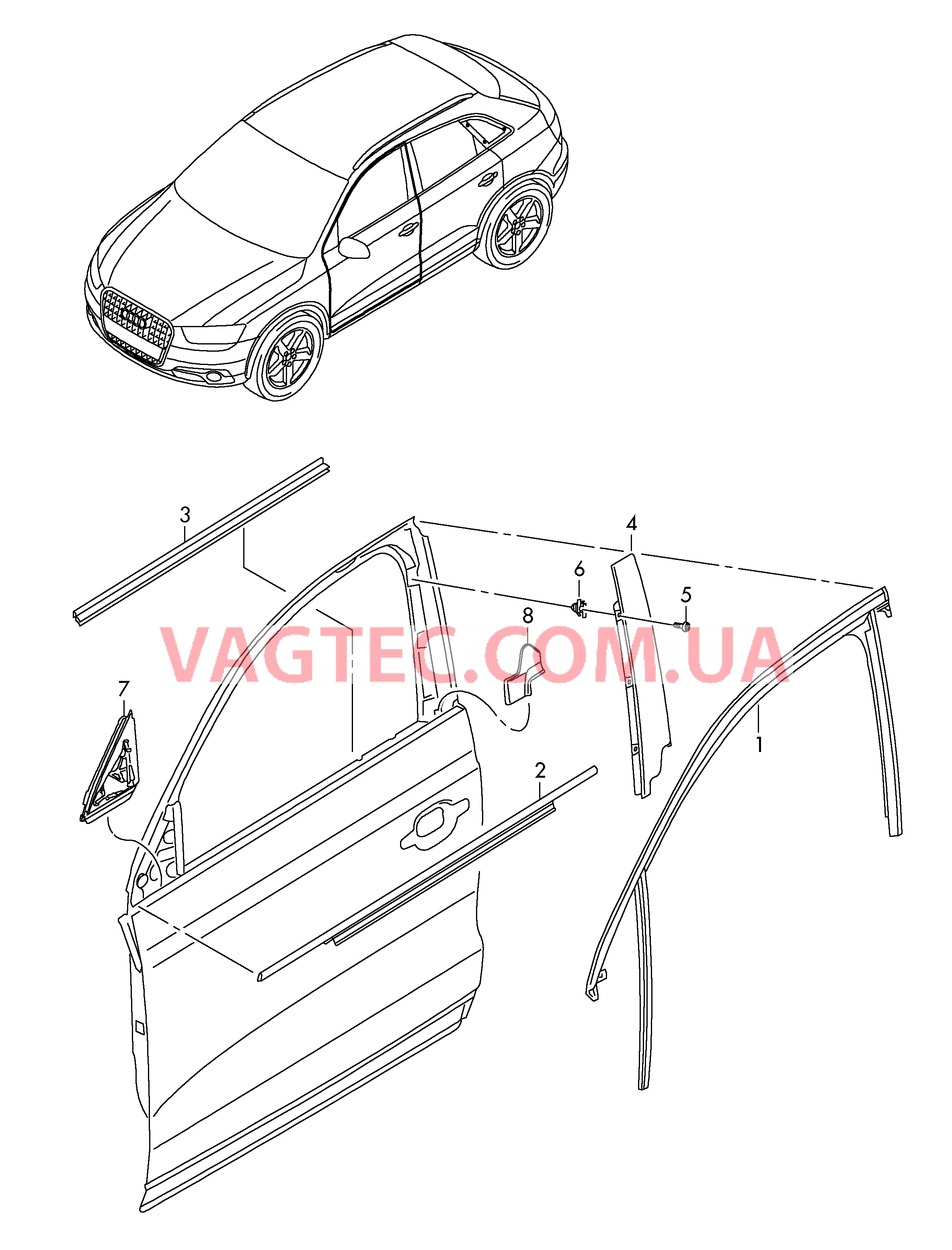 направляющая стекла Уплотнитель двери  для AUDI Q3 2014