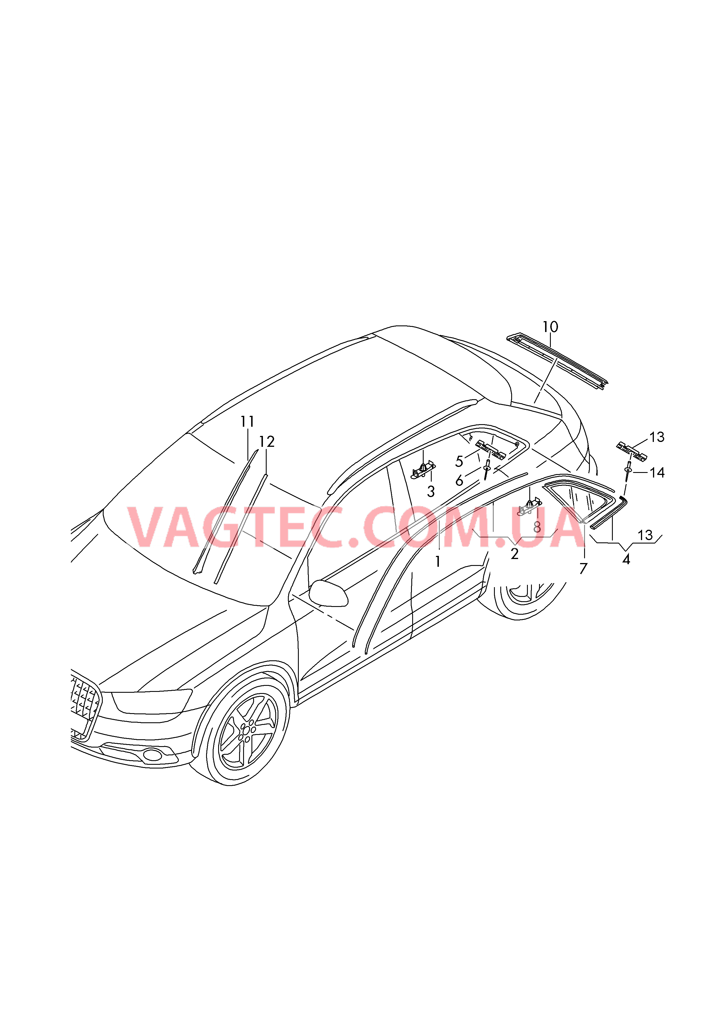 Декоративная накладка крыши Молдинг для бокового стекла Cпойлер для крышки багажника Водоотводящий щиток  для AUDI Q3 2019