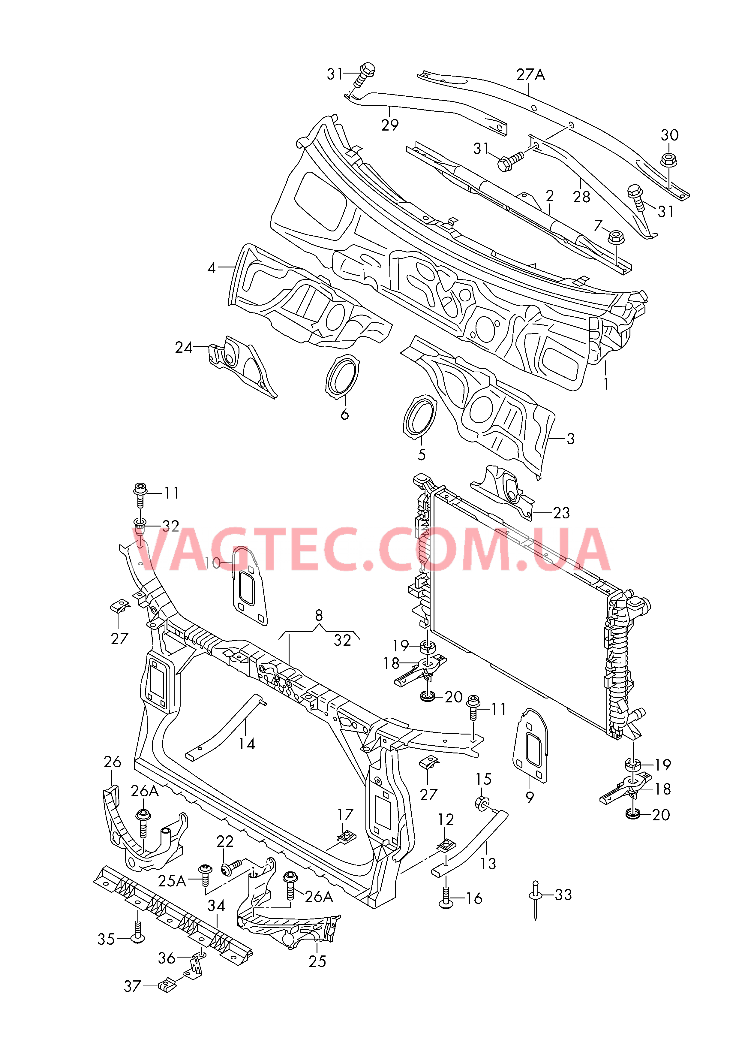 Передняя часть кузова  для AUDI A4 2008-1