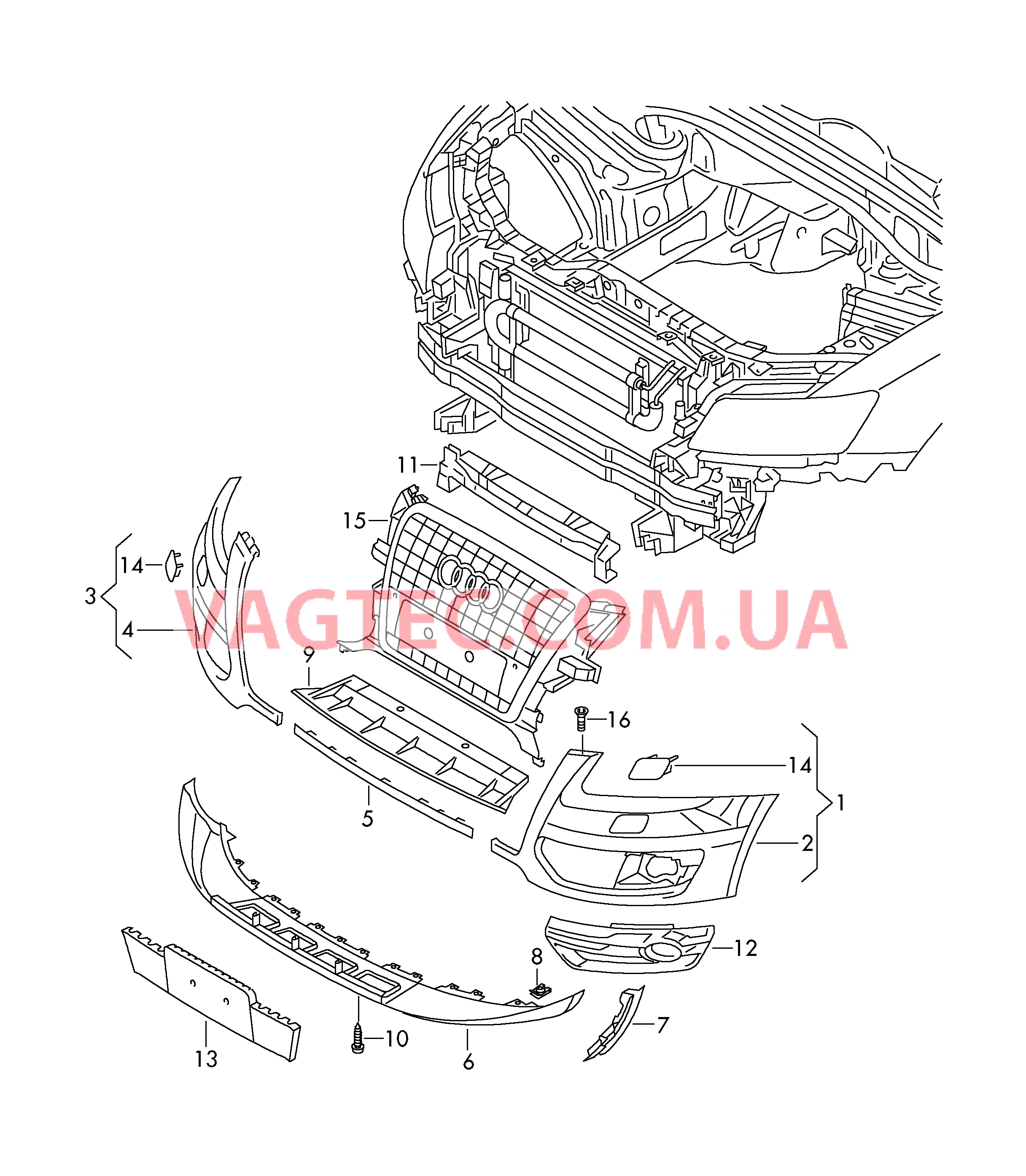 Облицовка бампера  для AUDI Q5 2012