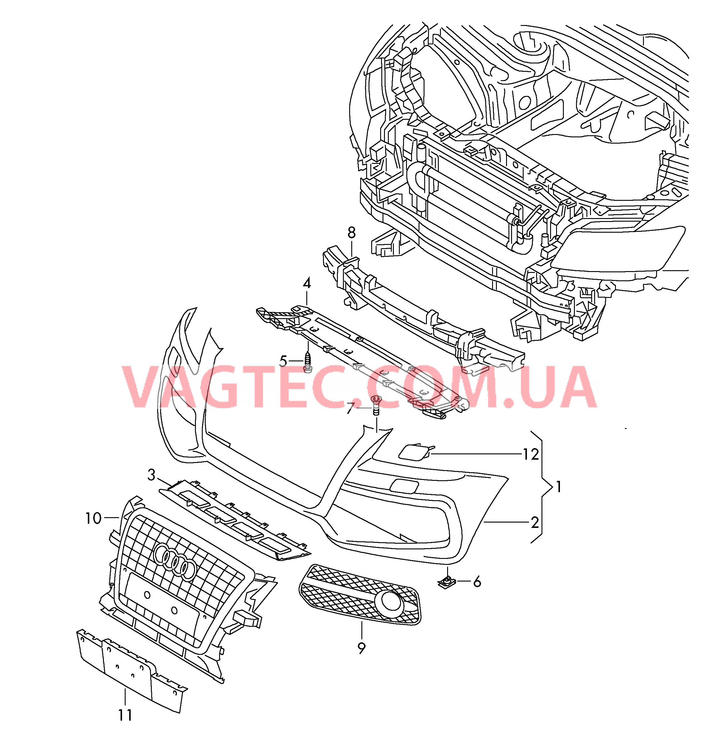 Облицовка бампера  для AUDI Q5 2010