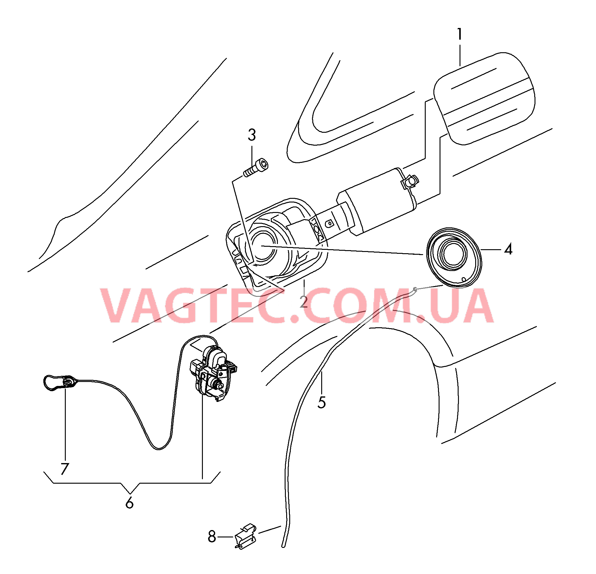 Крышка лючка залив. горловины  для AUDI A4 2008-1