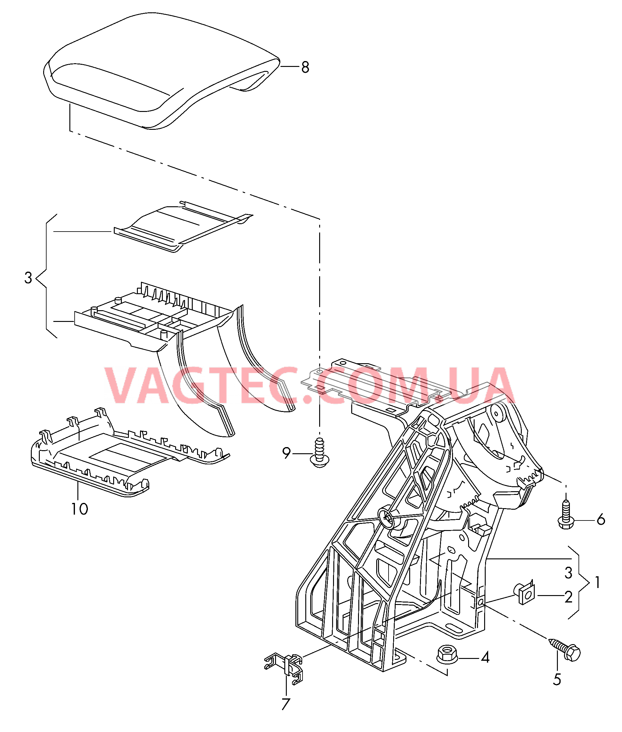 Подлокотник, центральный  для AUDI RSQ3 2014