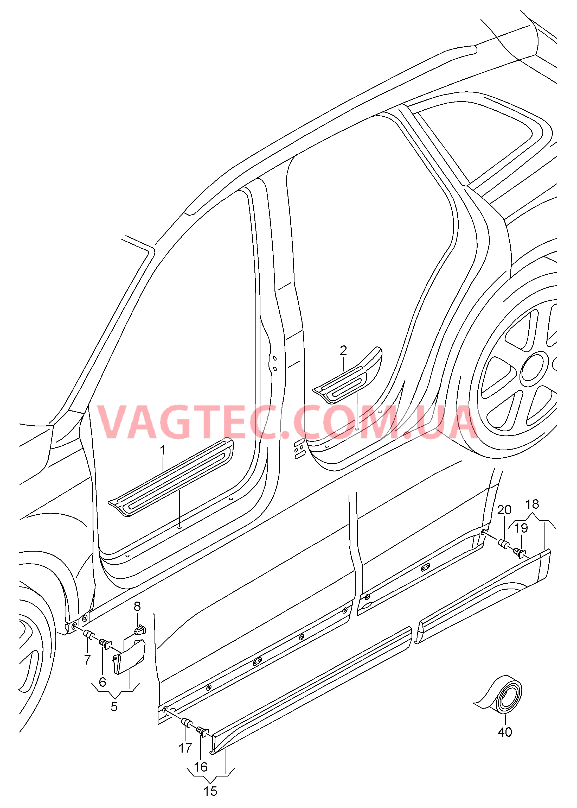 Накладка порога Накладка крыла Накладка для двери  для AUDI Q5 2015