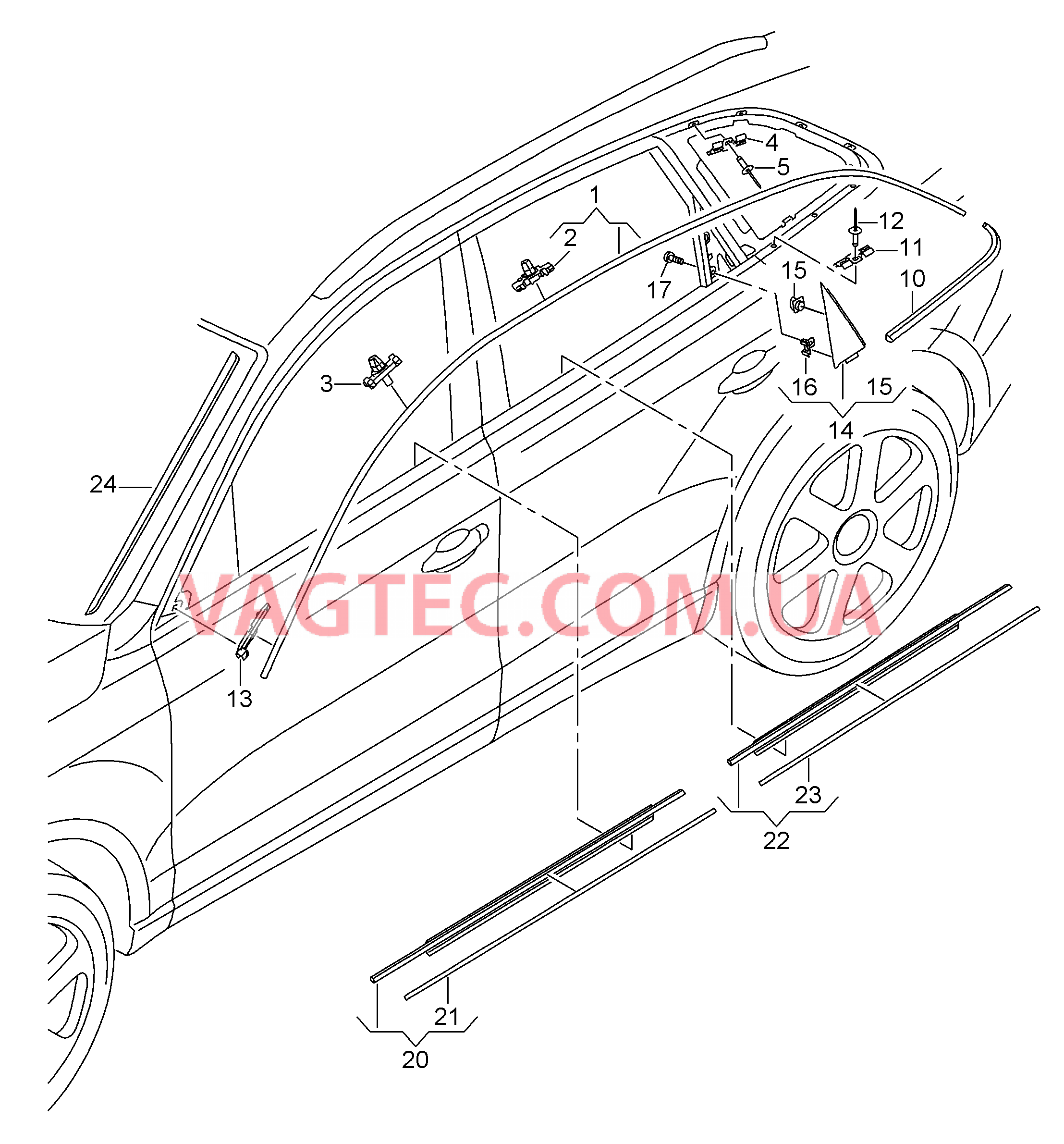 Декоративные накладки  для AUDI RS4 2016