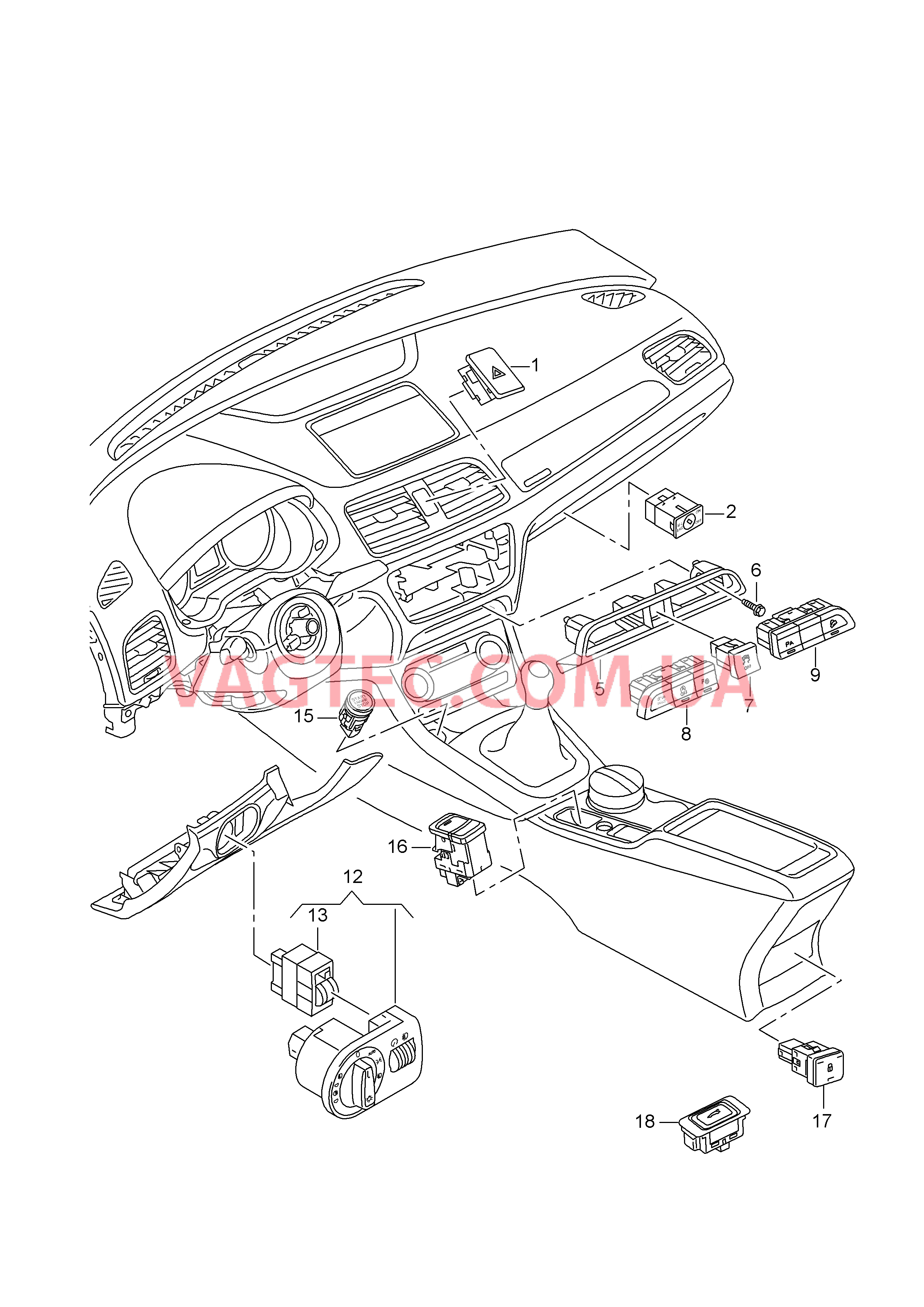 Выключатель  для AUDI Q3 2015