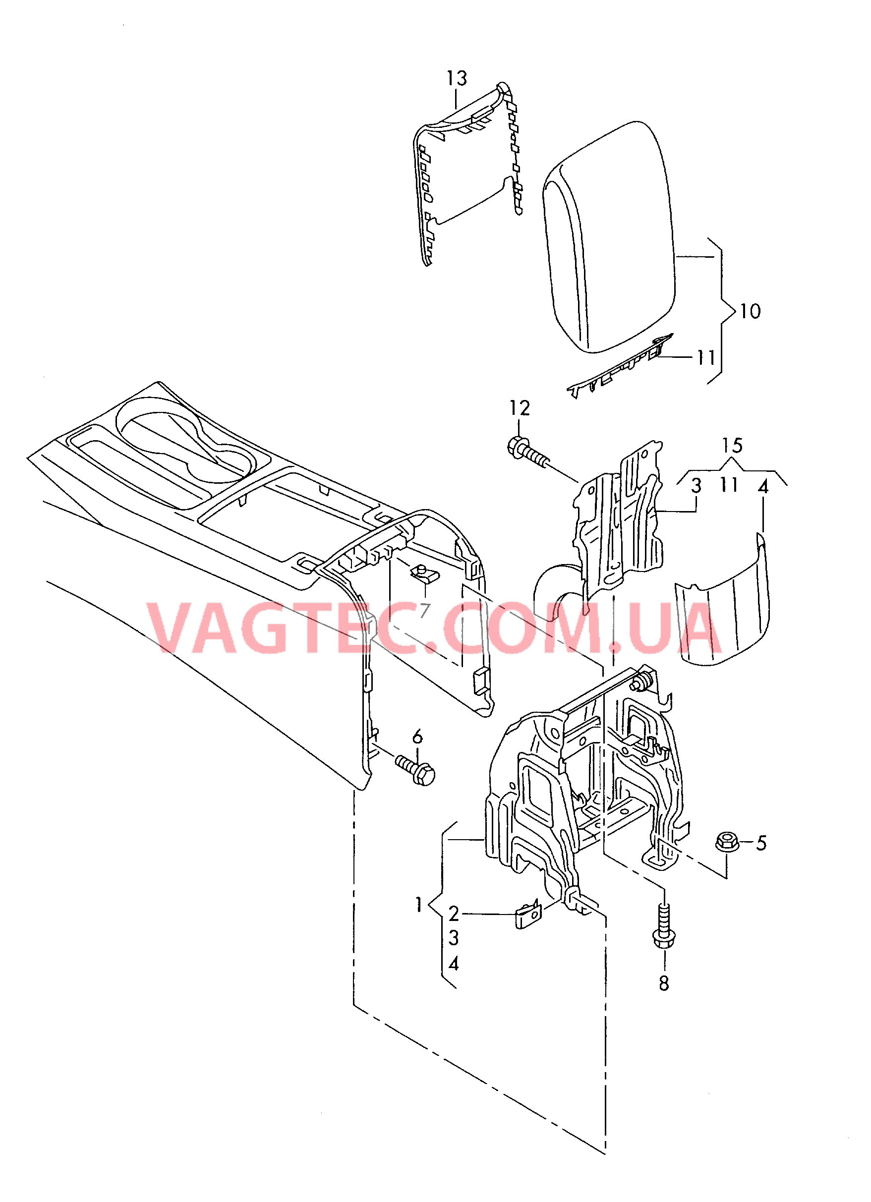 Подлокотник, центральный  для AUDI RS5C 2016