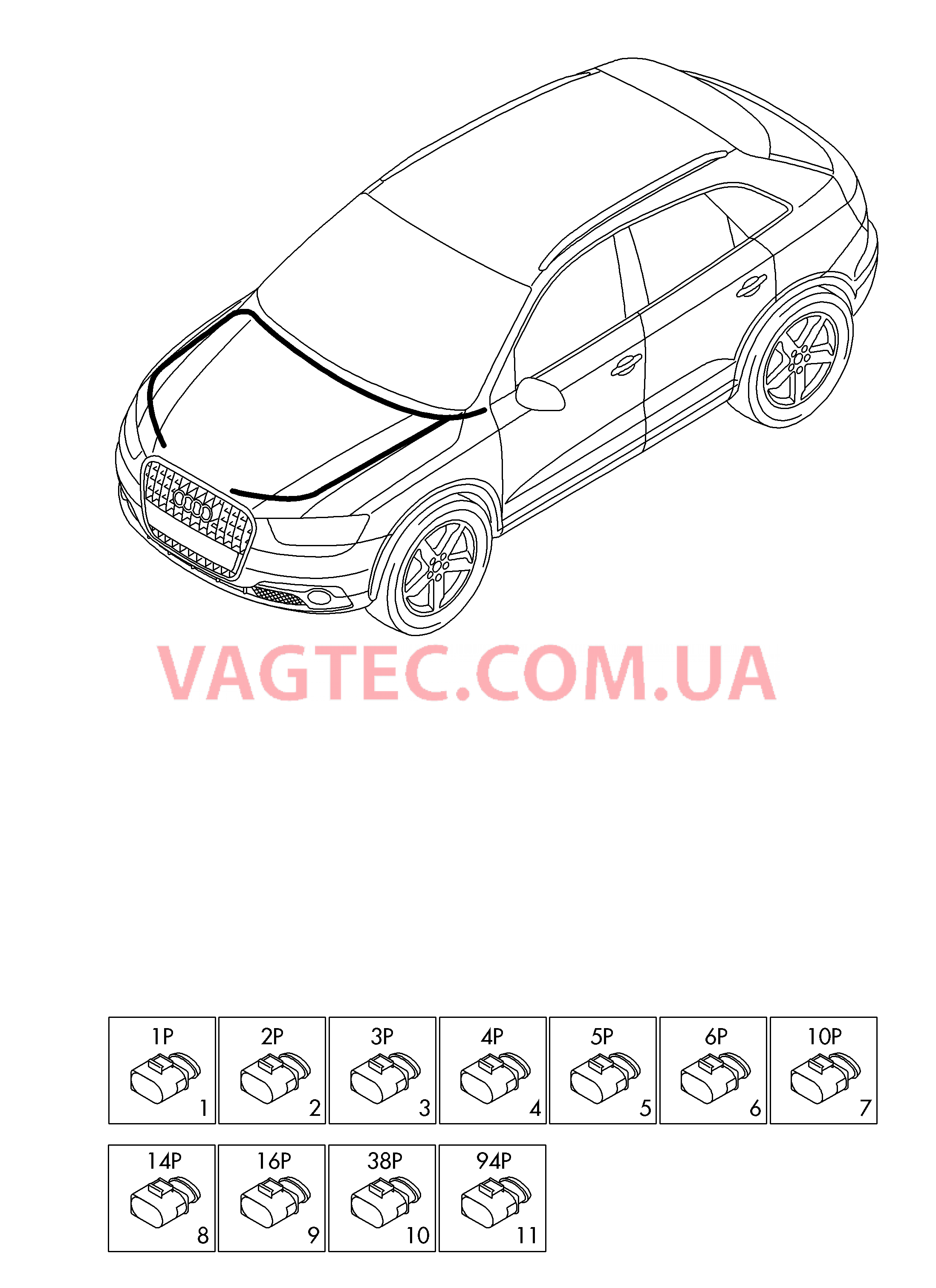 Детали не в сборе Жгут проводов для салона                       Область:  для AUDI RSQ3 2017