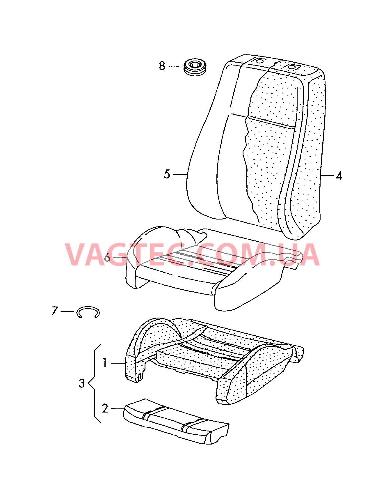 Подушка сиденья Набивка спинки Обивка подушки и спинки сиден.  для AUDI RS4 2006