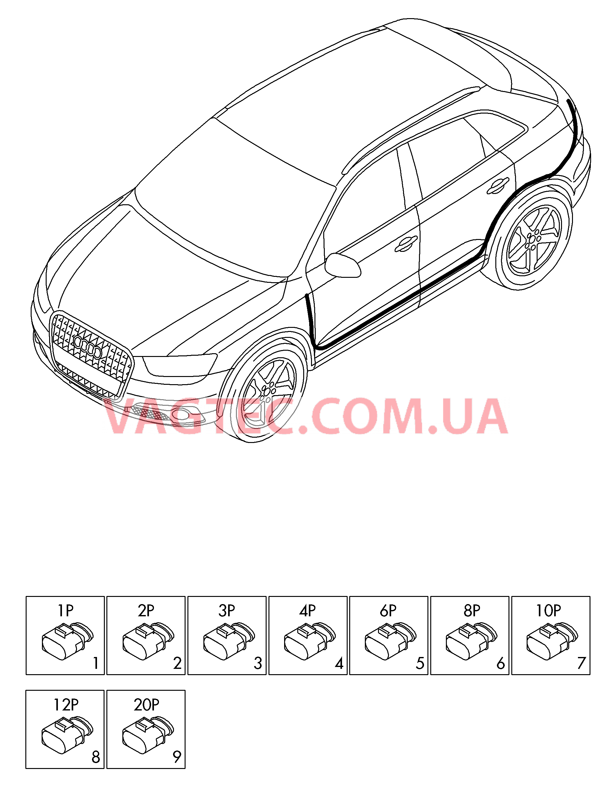 Детали не в сборе Жгут проводов для салона                       Область:  для AUDI RSQ3 2017